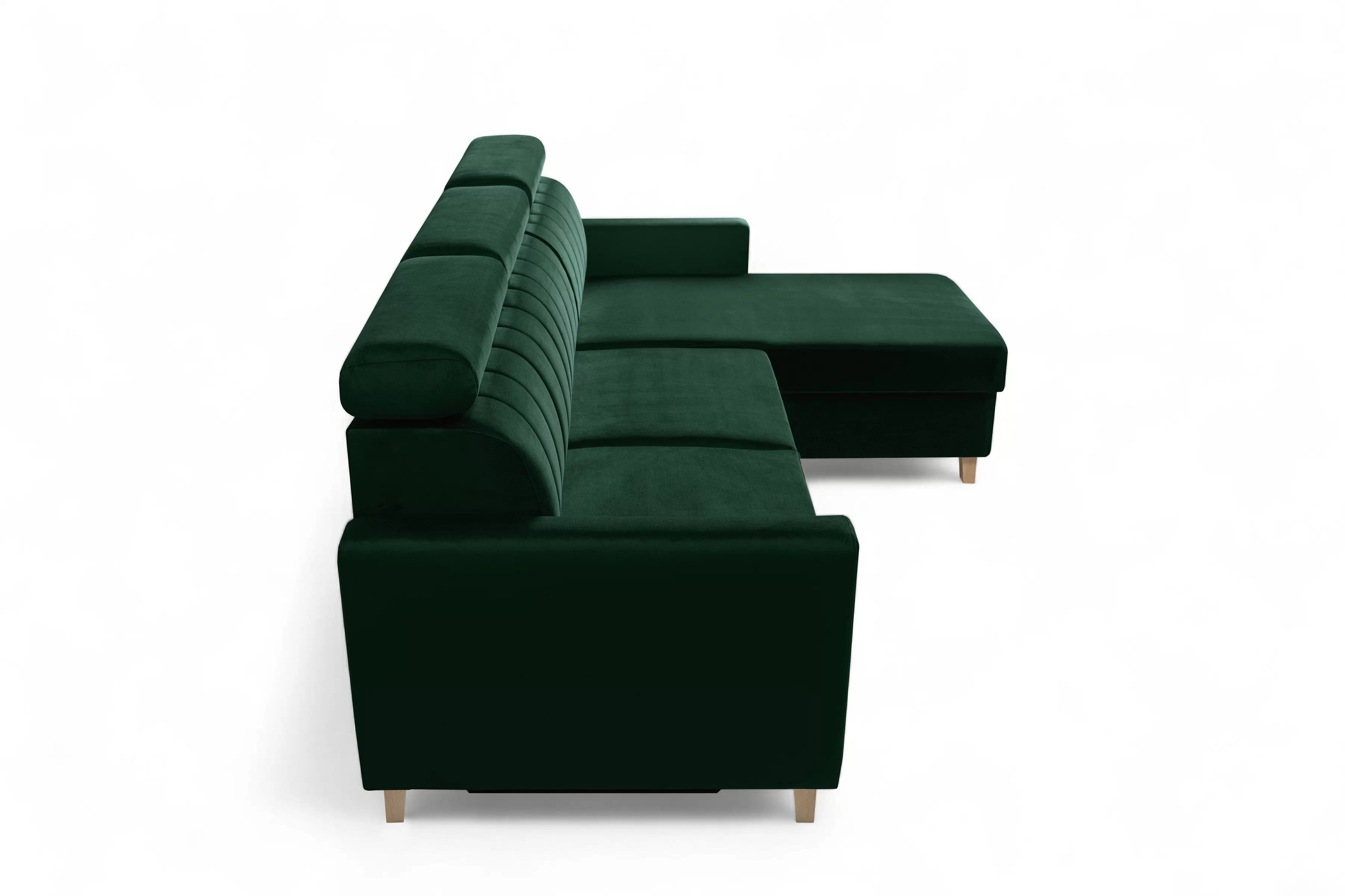 Rohová sedačka Vario s rozkladom univerzálna pravá/ľavá - zelený zamat Bluvel 78 Rohová sedacia súprava Vario s funkciou spánku uniwersalny prawo/Ľavá strana - Zelený velúr Bluvel 78