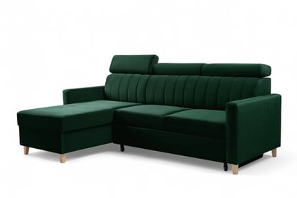 Rohová sedačka Vario s rozkladom univerzálna pravá/ľavá - zelený zamat Bluvel 78 Rohová sedacia súprava Vario s funkciou spánku uniwersalny prawo/Ľavá strana - Zelený velúr Bluvel 78