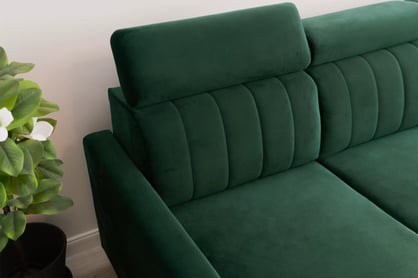 Rozkládací rohová sedací souprava Vario - zelená Bluvel 78 Rohová sedací souprava Vario rozkládací uniwersalny prawo/levá - zelená samet Bluvel 78