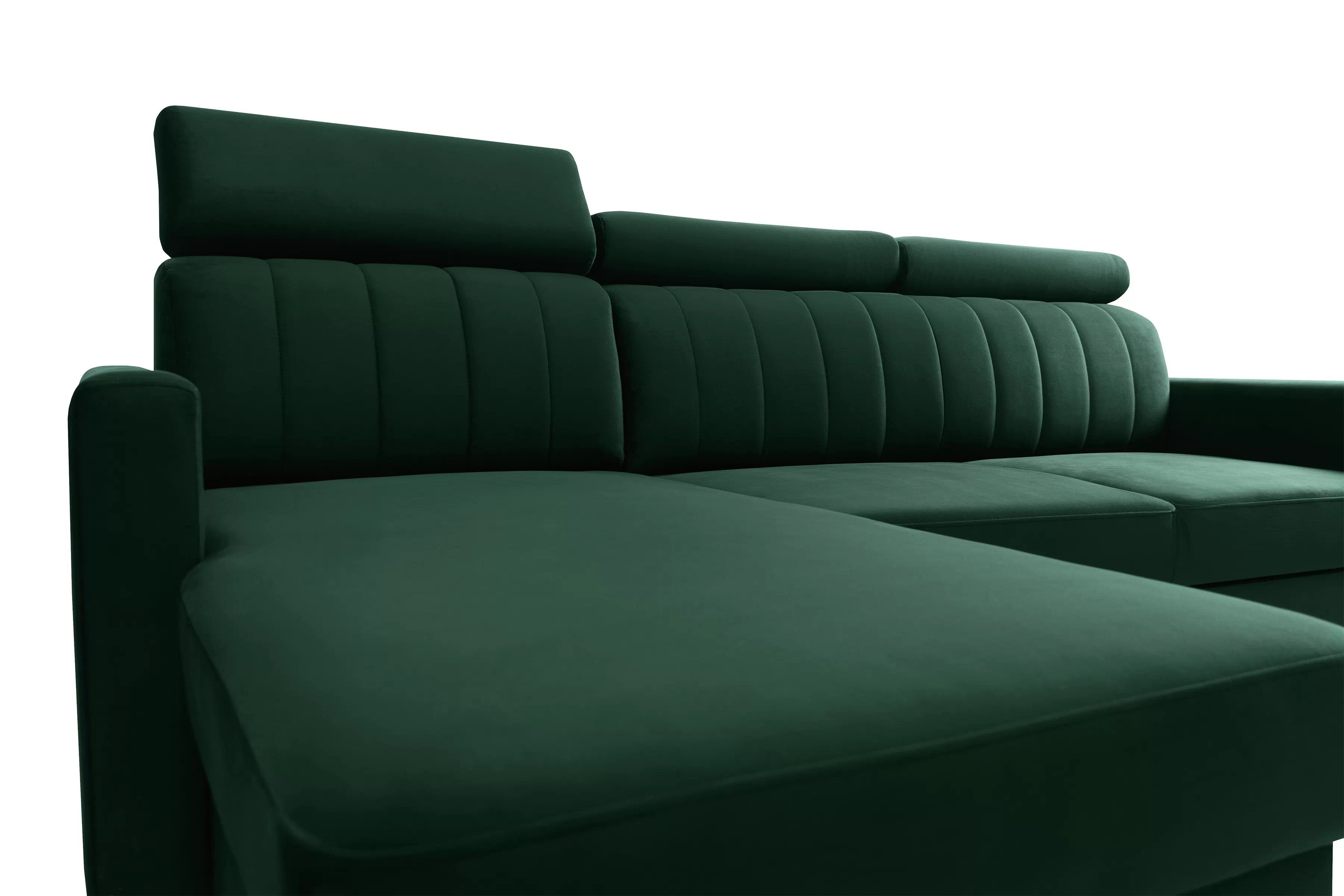 Rohová sedačka Vario s rozkladom univerzálna pravá/ľavá - zelený zamat Bluvel 78 Rohová sedacia súprava Vario s funkciou spánku uniwersalny prawo/Ľavá strana - Zelený velúr Bluvel 78