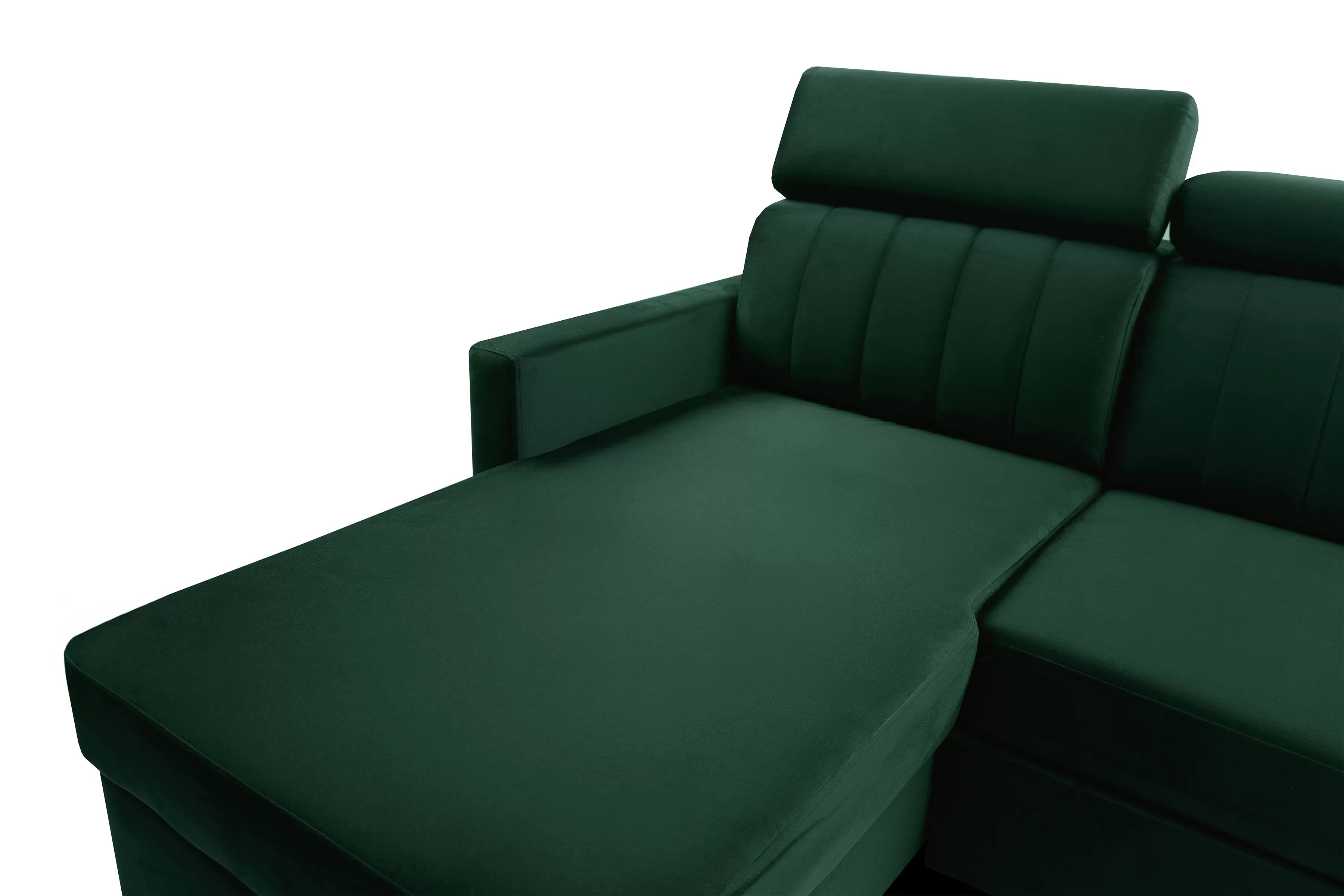 Rohová sedačka Vario s rozkladom univerzálna pravá/ľavá - zelený zamat Bluvel 78 Rohová sedacia súprava Vario s funkciou spánku uniwersalny prawo/Ľavá strana - Zelený velúr Bluvel 78