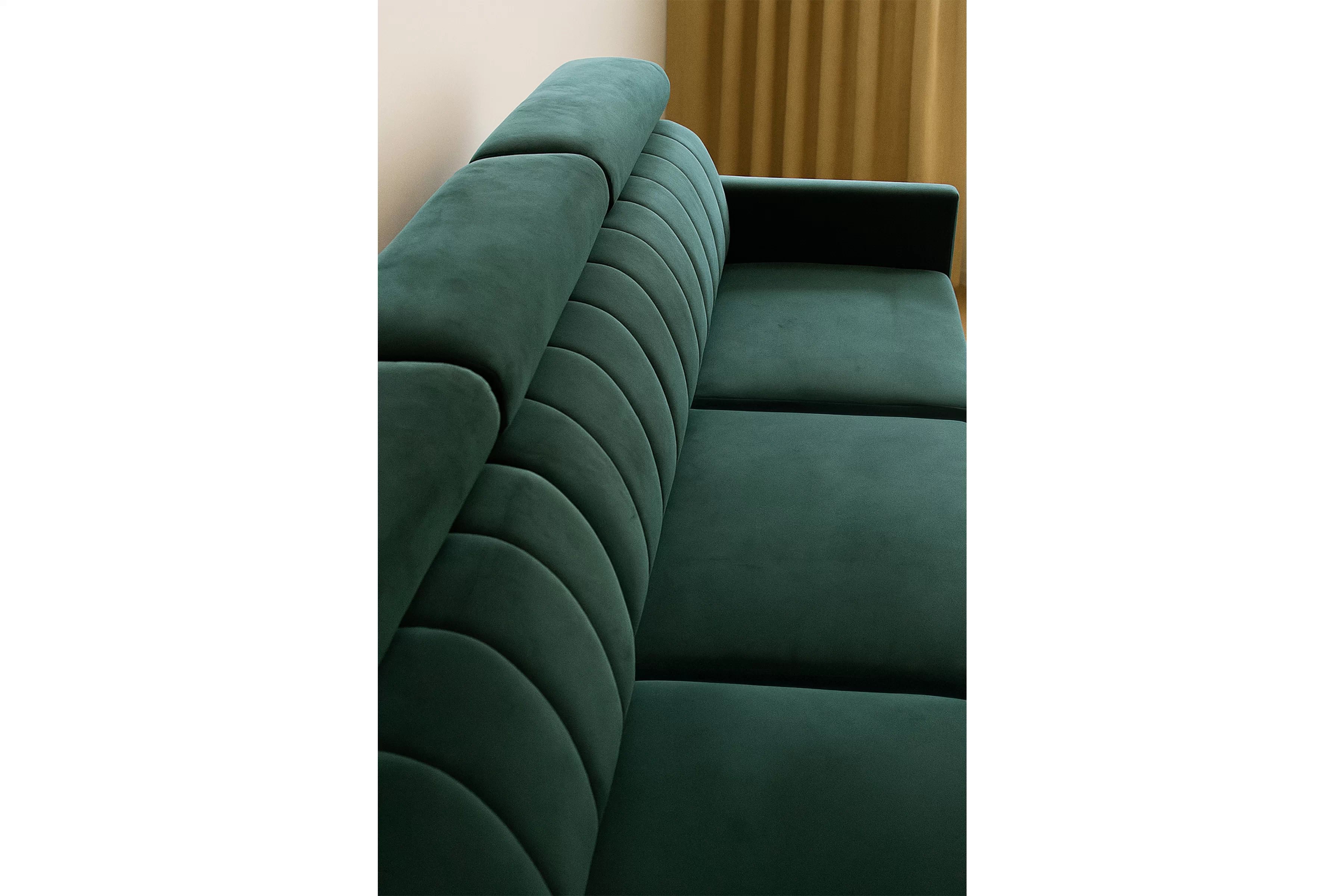 Rohová sedačka Vario s rozkladom univerzálna pravá/ľavá - zelený zamat Bluvel 78 Rohová sedacia súprava Vario s funkciou spánku uniwersalny prawo/Ľavá strana - Zelený velúr Bluvel 78