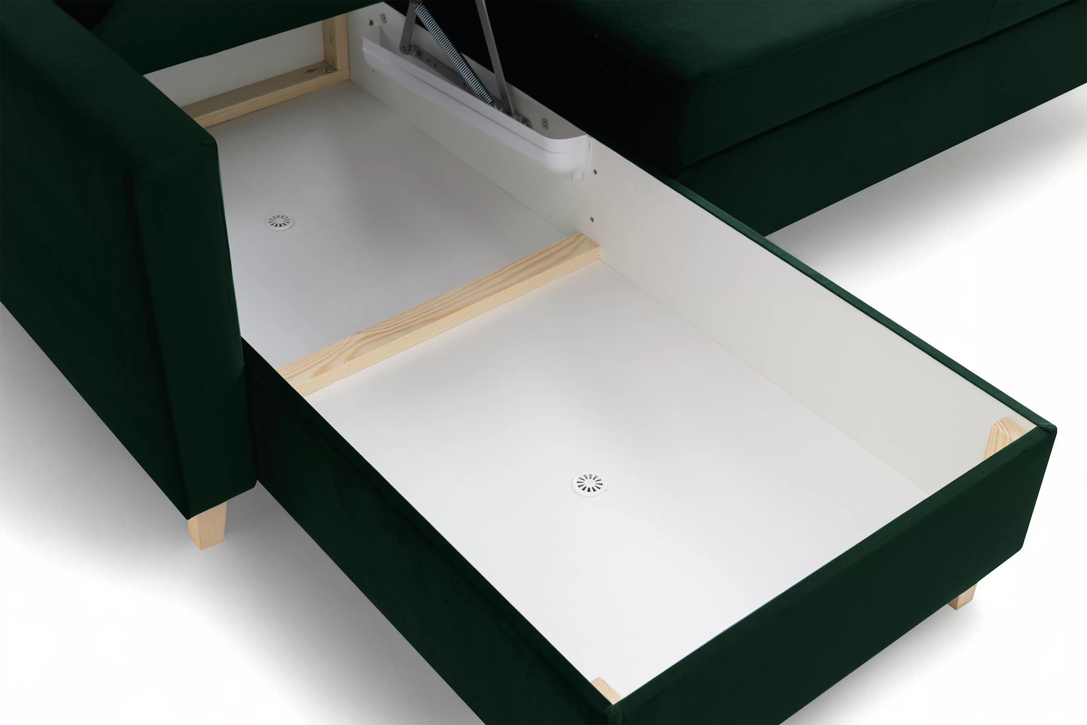 Rohová sedačka Vario s rozkladom univerzálna pravá/ľavá - zelený zamat Bluvel 78 Rohová sedacia súprava Vario s funkciou spánku uniwersalny prawo/Ľavá strana - Zelený velúr Bluvel 78