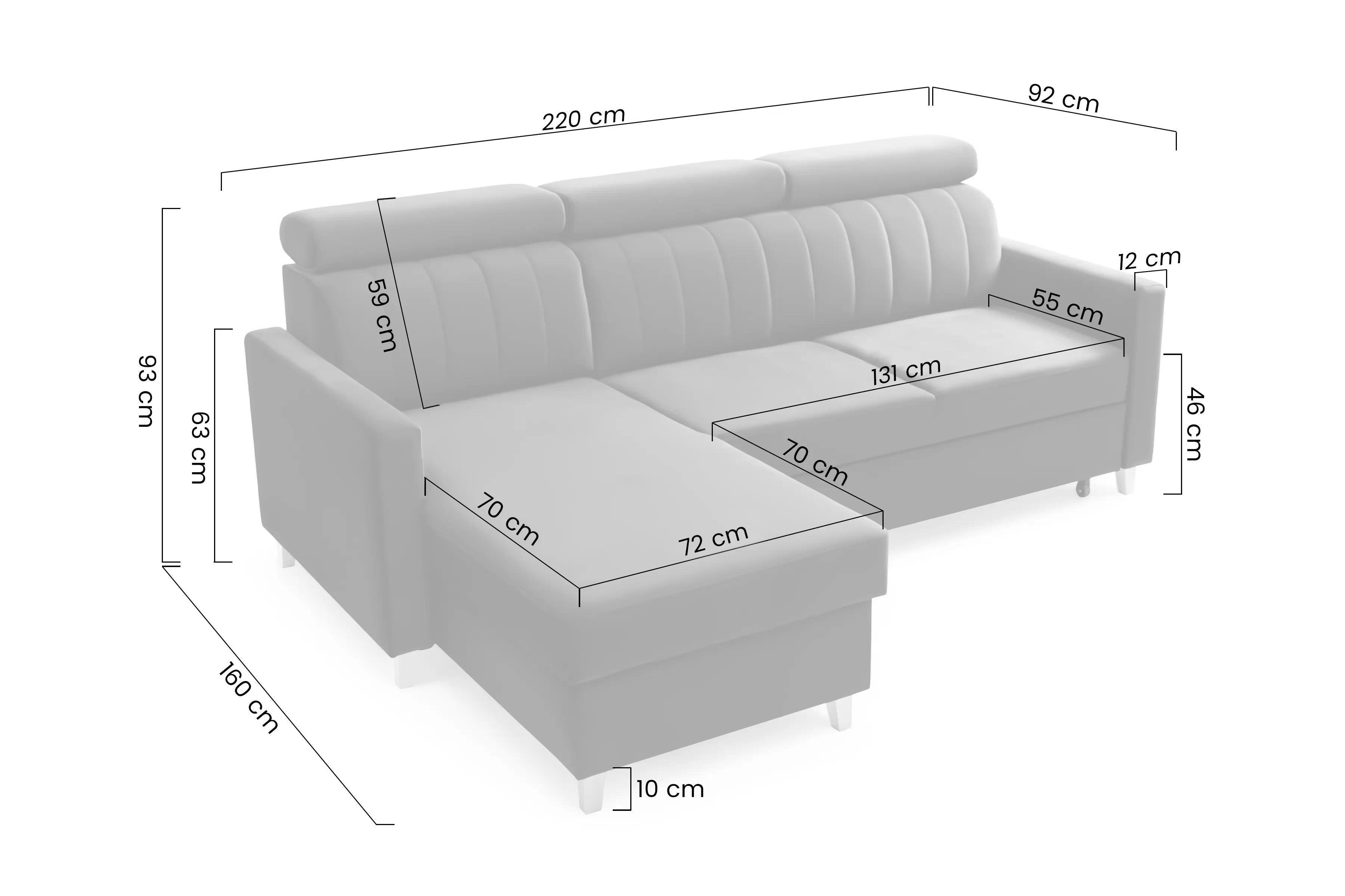 Rozkladacia rohová sedacia súprava Vario univerzálna Rohová sedacia súprava Vario s funkciou spánku uniwersalny prawo/Ľavá strana 