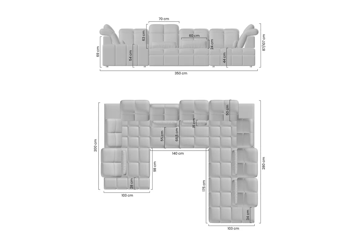 Rohová sedacia súprava Magnelio U pravá elektrická s rozkladacou funkciou - béžová bouclé Catch Me 02 Rohová sedacia súprava s elektricky výsuvným sedákem i i funkcja spania Magnelio U pravá strana - Béžová boucle Catch Me 02