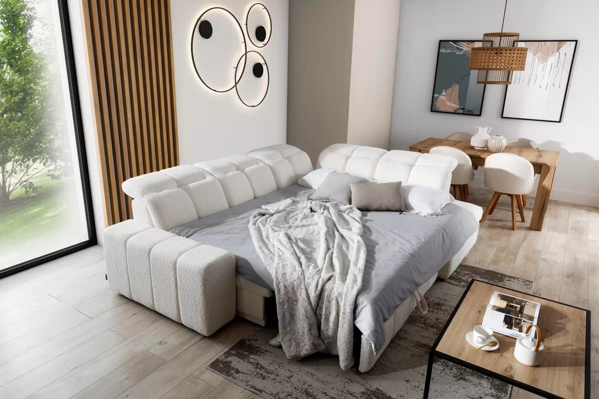 Elektrický rozkládací rohový gauč Magnelio L Rohová sedací souprava elektyczny rozkládací na spaní 