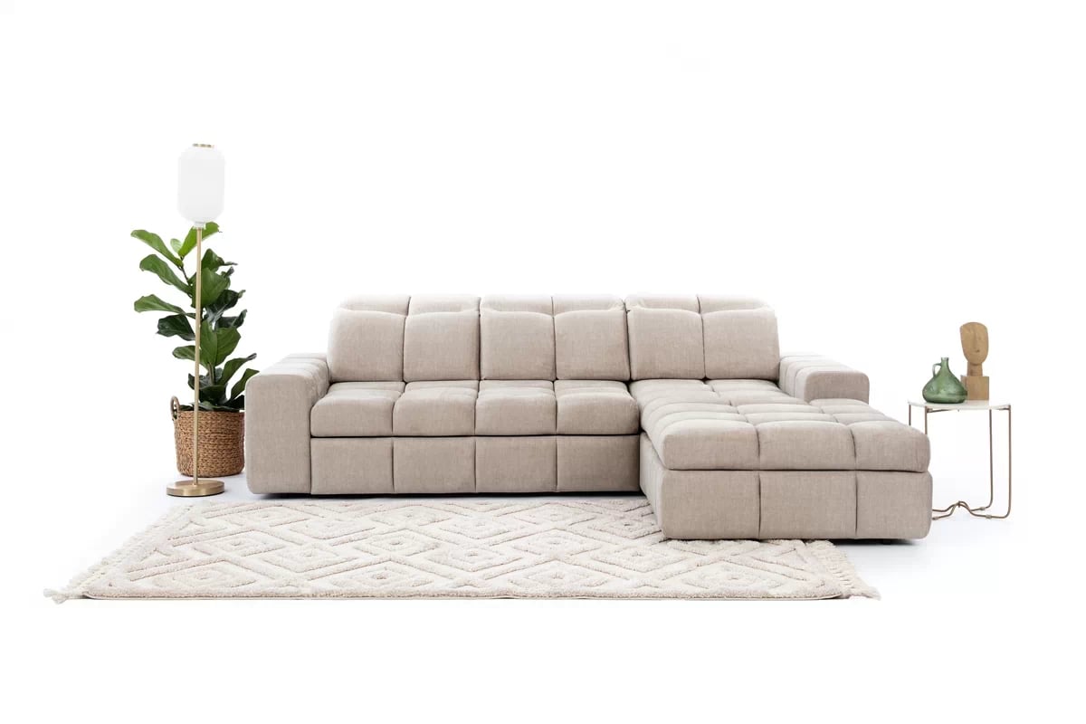 Rohová sedacia súprava Magnelio Mini elektrická s rozkladacou funkciou béžový Rohová sedacia súprava z miekkim siedziskiem 