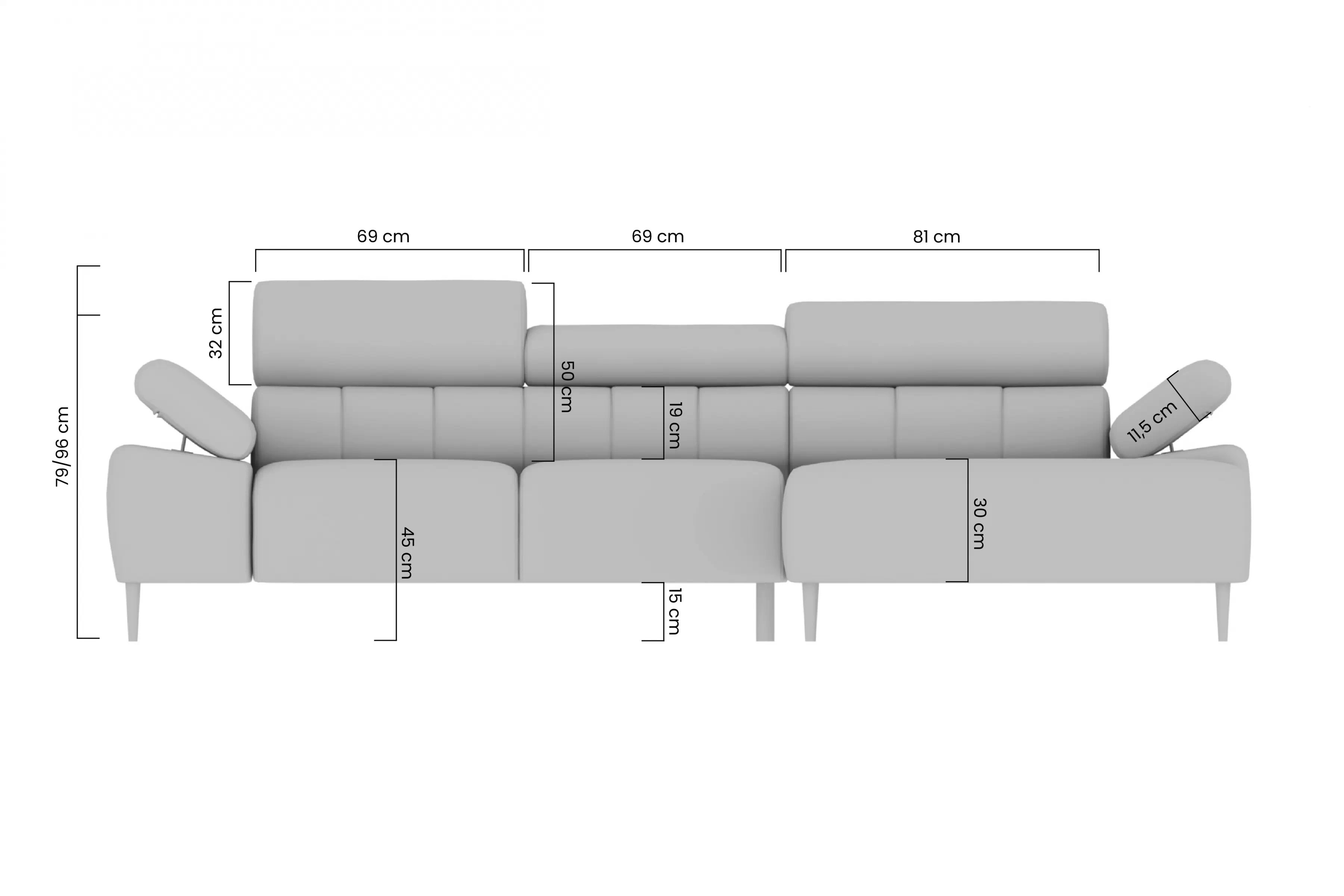 Rohová sedačka Taloria Mini s el. výsuvným sedadlom pravá - šedý ľahkočistiaci zamat Zetta 305 / čierne nožičky Rohová sedacia súprava s elektricky výsuvným sedákem Taloria Mini pravá strana - šedý welwet ľahkočistiaci Zetta 305 / nožičky čierny