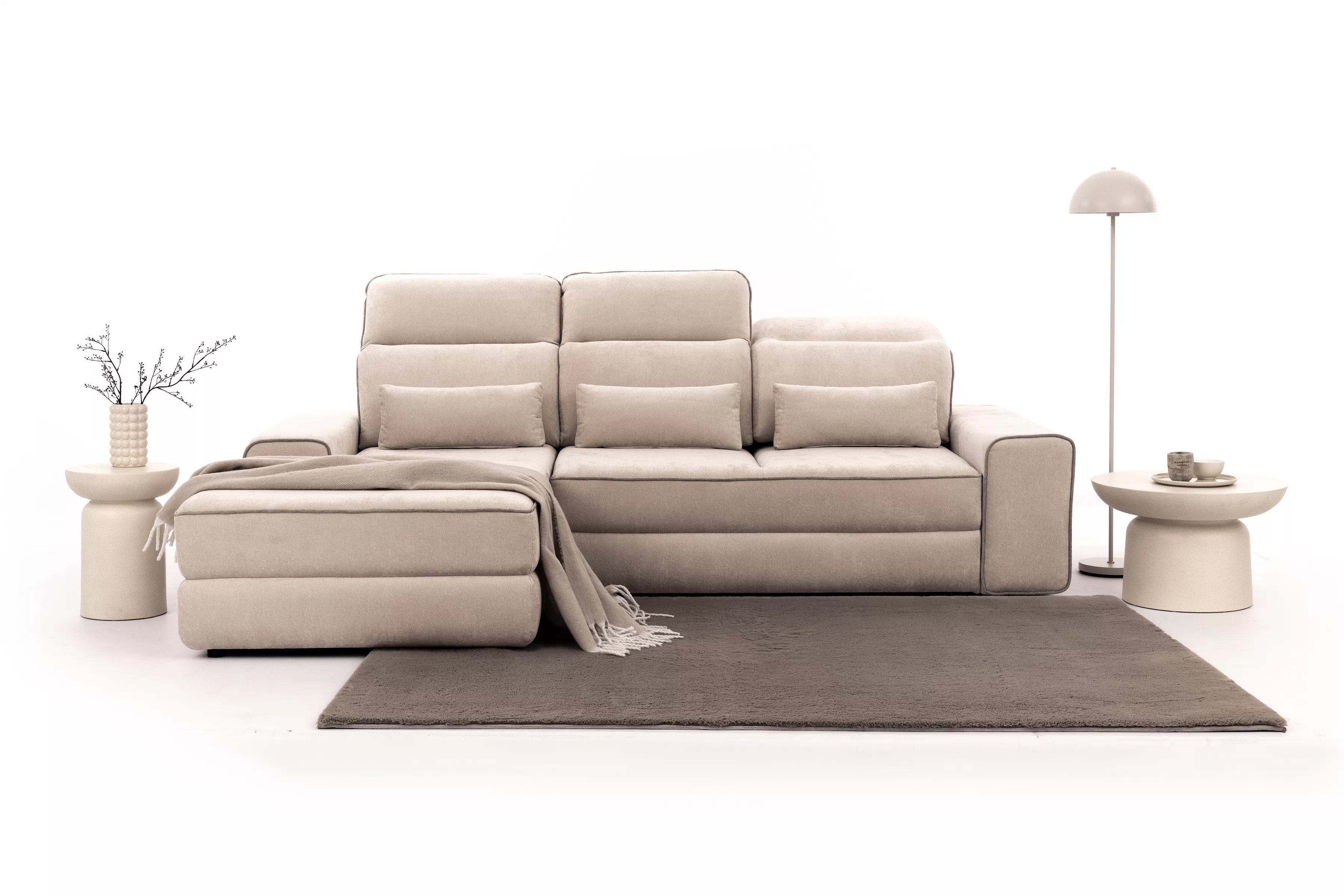 Rohová pohovka Tulia Mini s elektricky výsuvným sedákem Rohová sedací souprava z elektricky wysuwanym sedadlem Tulia Mini