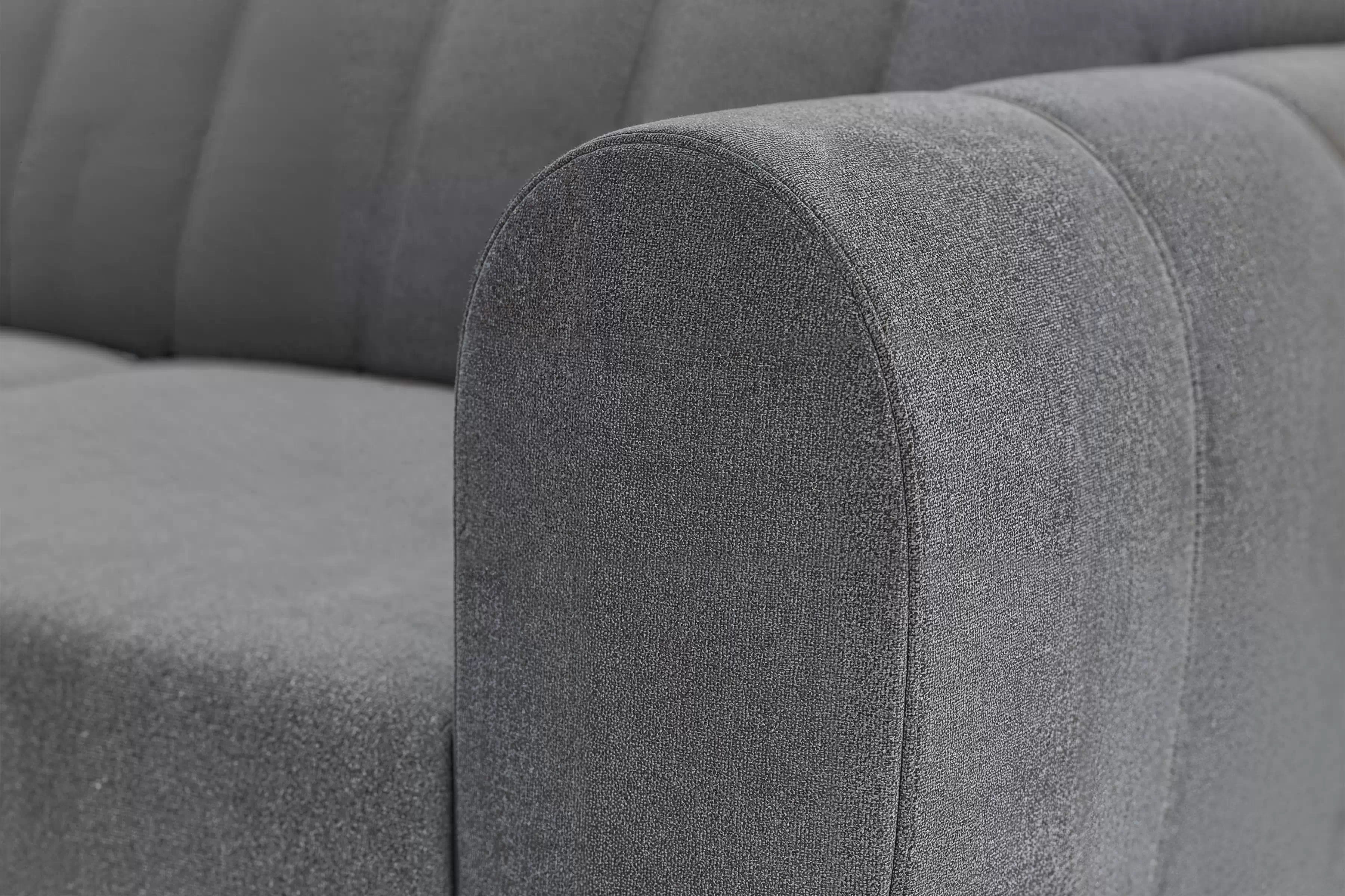 Rozkládací rohová sedací souprava Celias L levá - šedá látka Kronos 22 Rohová sedací souprava rozkládací Celias L levá - šedá samet Kronos 22