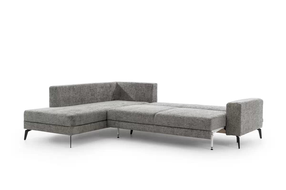 Rohová sedacia súprava Elentio L ľavá s funkciou spania - sivá tkanina Magni 206.13 Rohová sedacia súprava s funkciou spania Elentio L Ľavý - šedá plecionka Magni 206.13