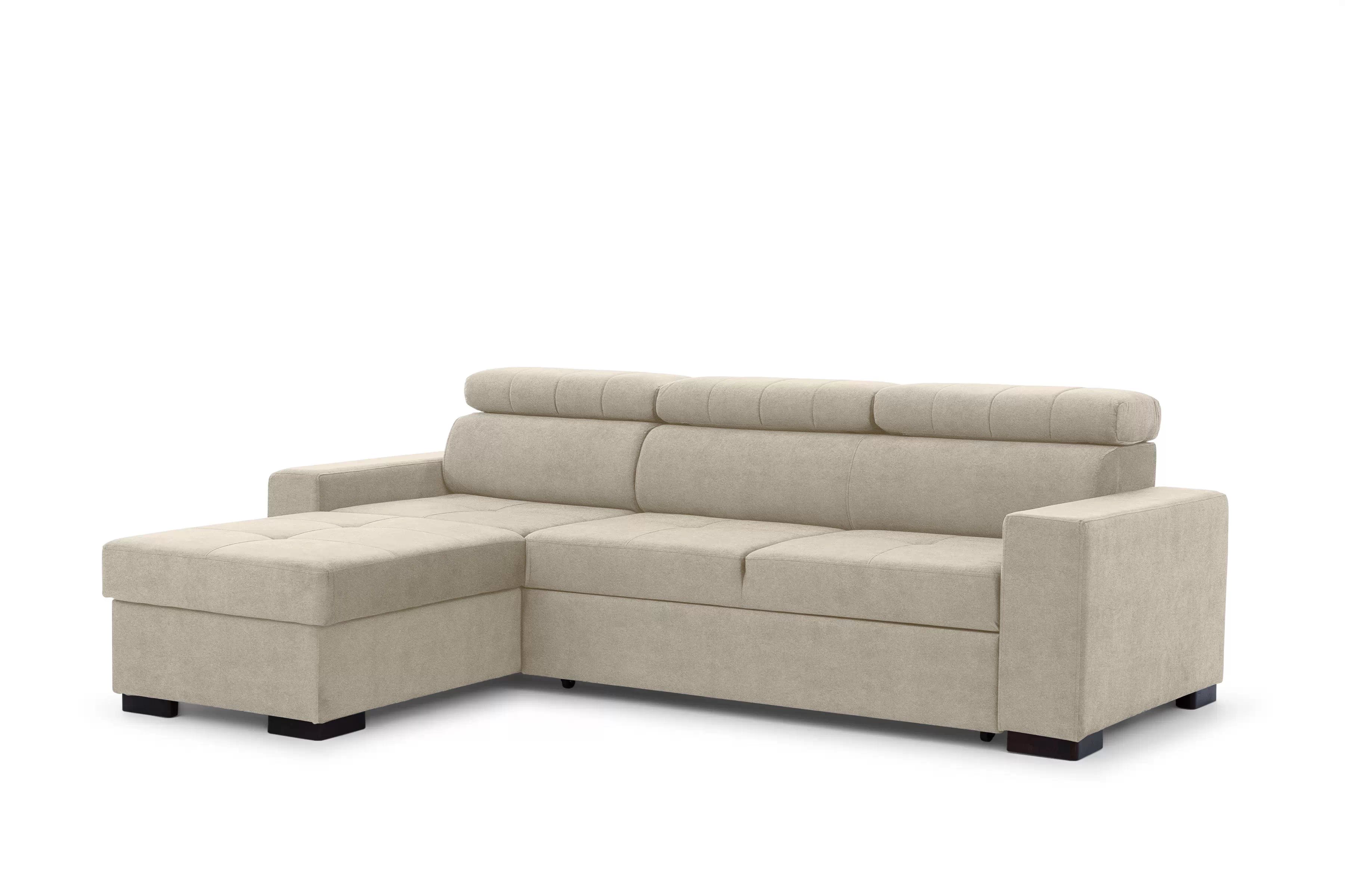 Rozkládací rohová sedací souprava Modeno Mini - béžová Ado 1601 Halva Rohová sedací souprava rozkládací Modeno Mini uniwersalny Levá/pravý - béžová Pletenina Ado 1601 Halva