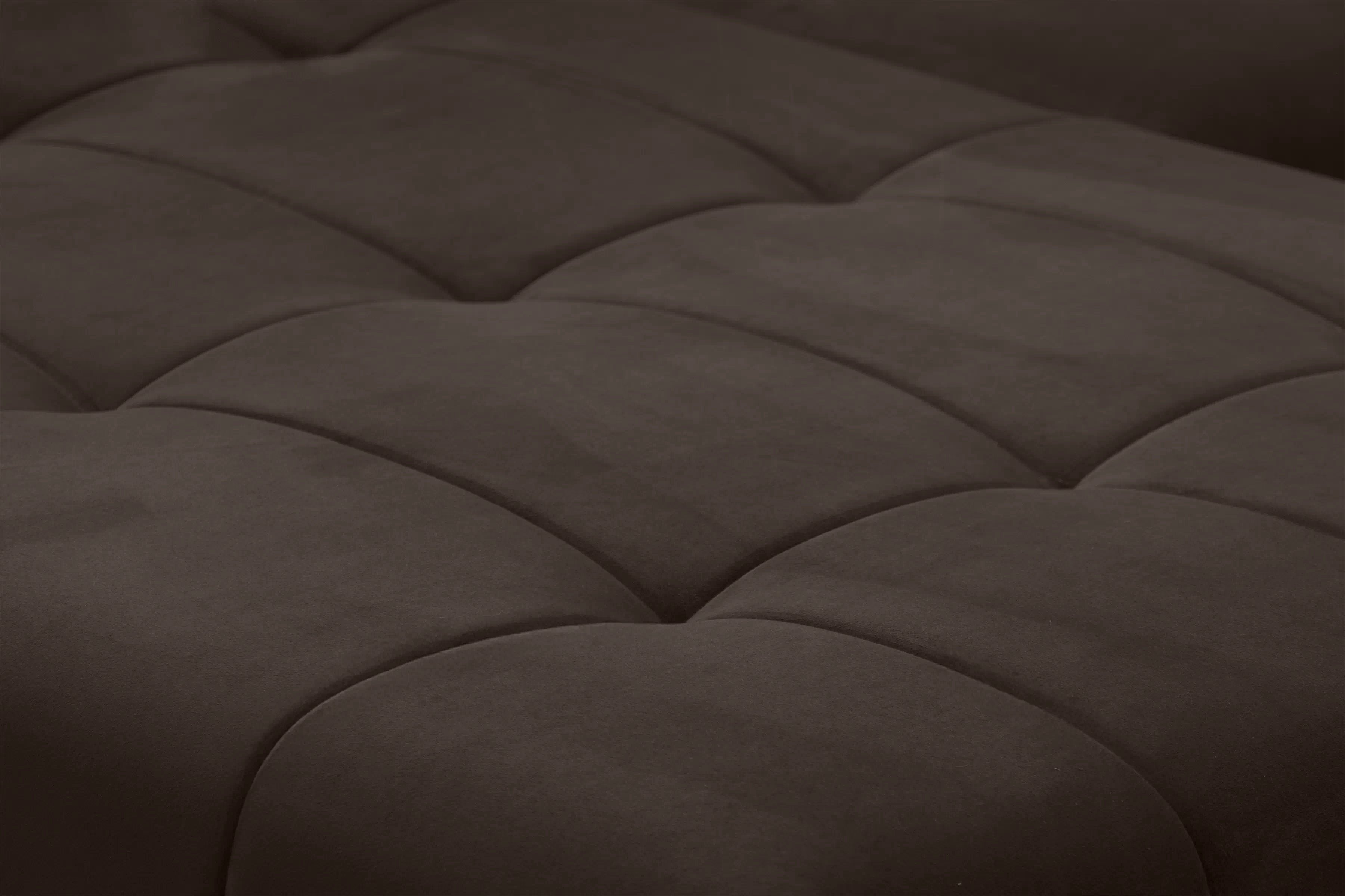 Rozkladacia rohová sedacia súprava Alyssia ľavá - hnedý zamat Matt Velvet 29 Rohová sedacia súprava s funkciou spánku Alyssia Ľavá strana - Hnedý zamat Matt Velvet 29