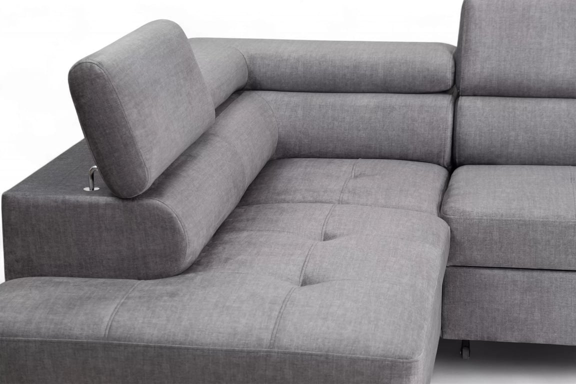 Annabelle L sarokkanapé, bal oldali, kinyitható - szürke Vogue 14 velúr Naroznik z funkcja spania Annabelle L bal oldali - szürke Velúr hidrofob Vogue 14 - Oferta Limitowana
