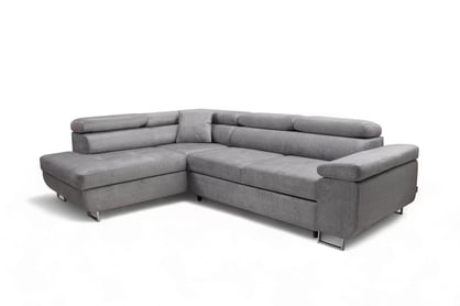 Annabelle L sarokkanapé, bal oldali, kinyitható - szürke Vogue 14 velúr Naroznik z funkcja spania Annabelle L bal oldali - szürke Velúr hidrofob Vogue 14 - Oferta Limitowana