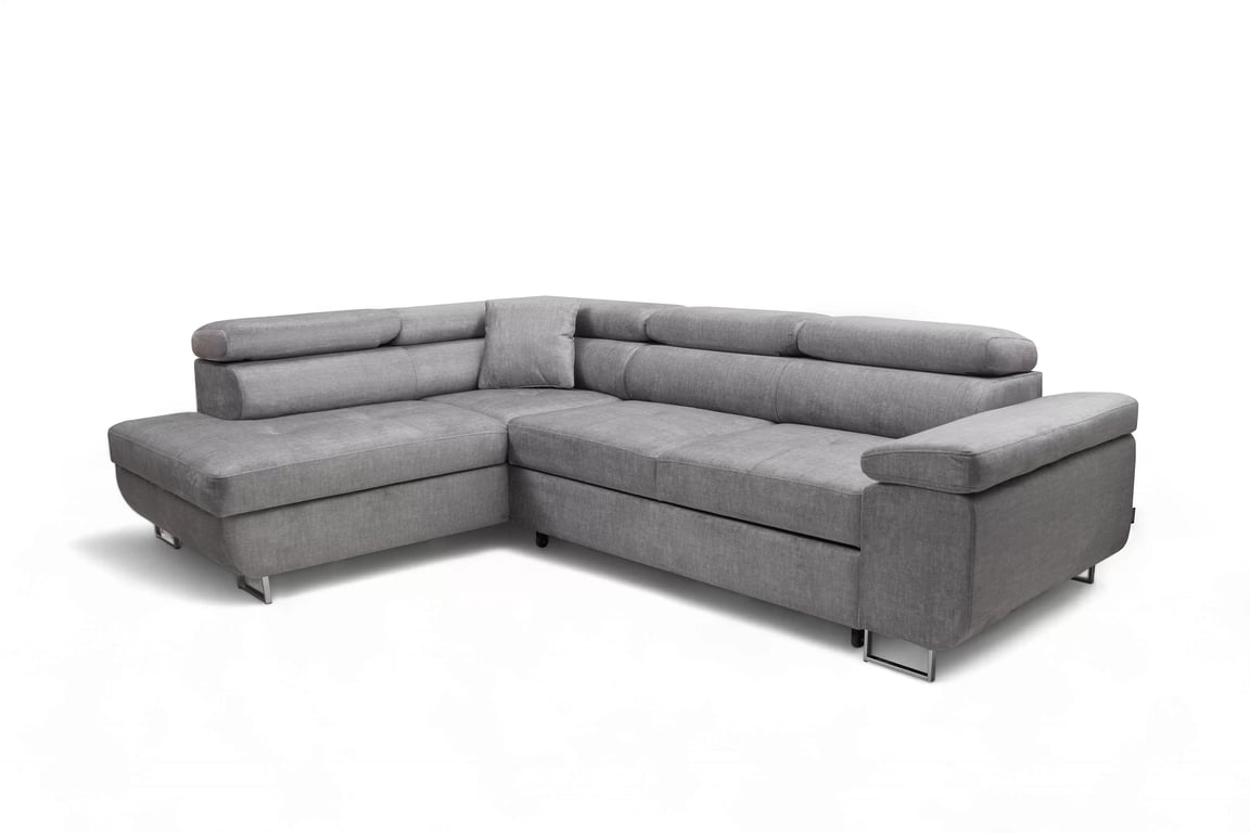 Annabelle L sarokkanapé, bal oldali, kinyitható - szürke Vogue 14 velúr Naroznik z funkcja spania Annabelle L bal oldali - szürke Velúr hidrofob Vogue 14 - Oferta Limitowana