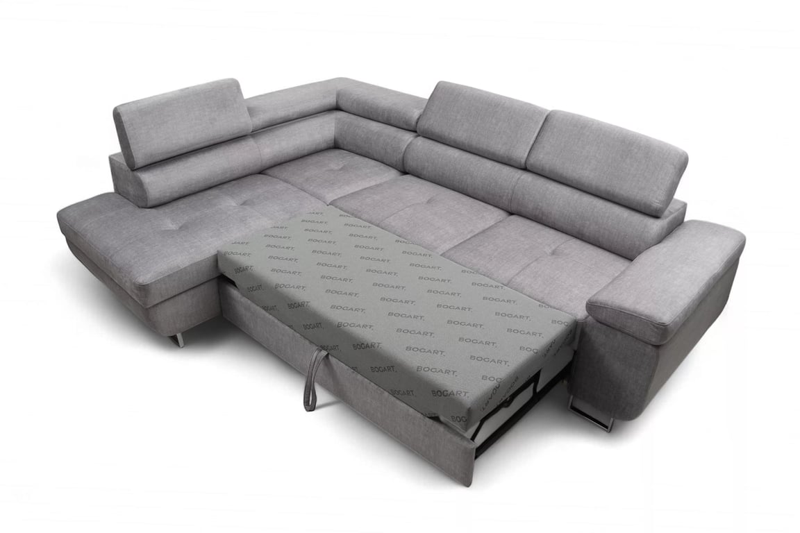 Annabelle L sarokkanapé, bal oldali, kinyitható - szürke Vogue 14 velúr Naroznik z funkcja spania Annabelle L bal oldali - szürke Velúr hidrofob Vogue 14 - Oferta Limitowana