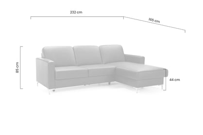 Modulová rohová sedací souprava Basic 2,5F-REC/BK Rohová sedací souprava rozkládací Basic pravá 232x165 cm