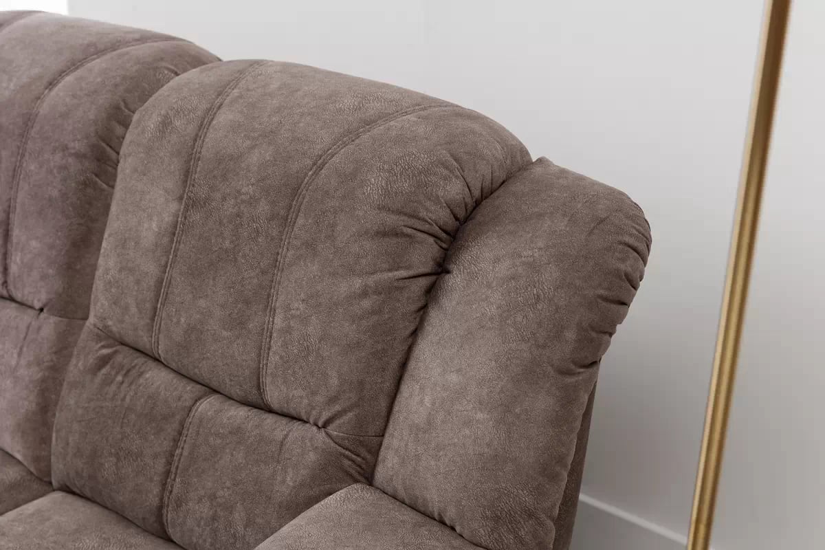 Rozkládací rohová sedací souprava Belluno Mini levá - hnědá Forever 63 Hnědá Rohová sedací souprava se zaobleným opěraldme