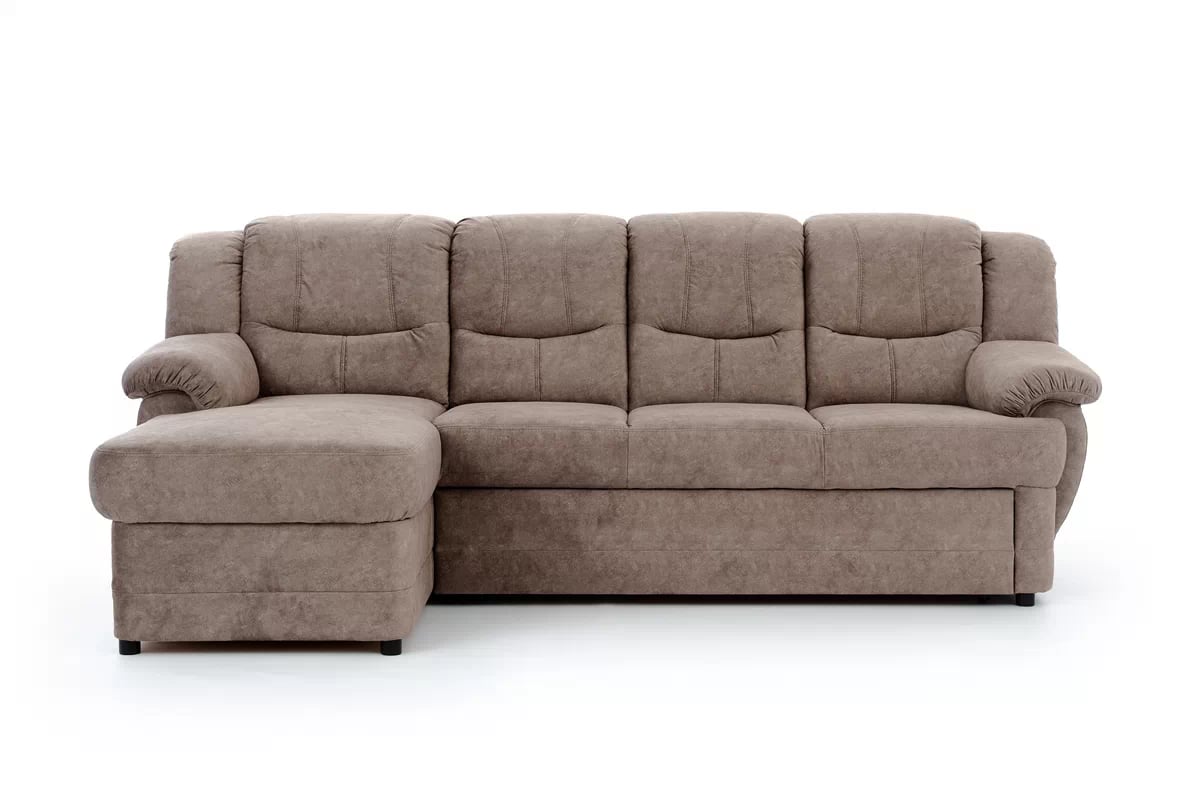 Rozkládací rohová sedací souprava Belluno Mini levá - hnědá Forever 63 Hnědá Rohová sedací souprava s vysokým opěradlem