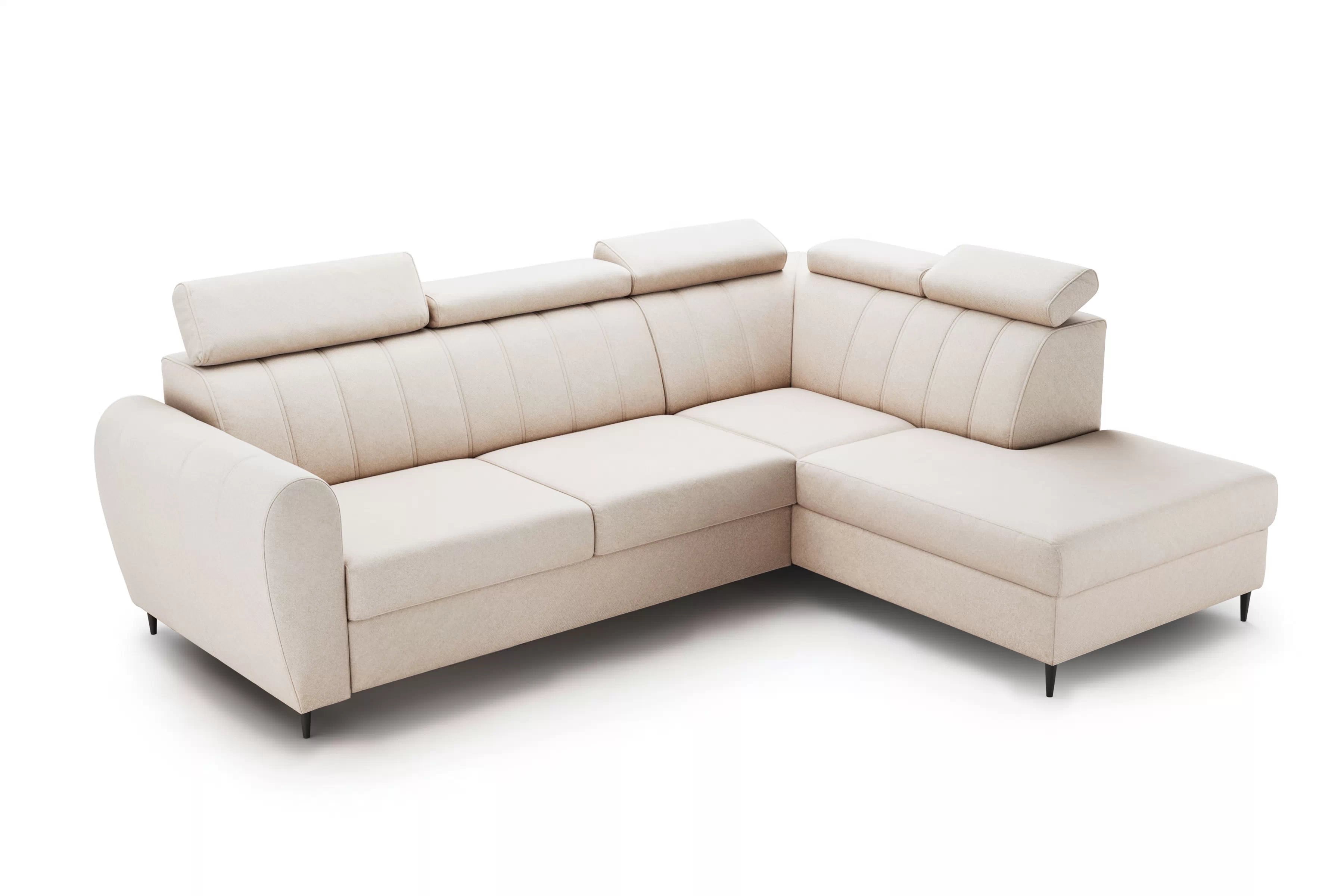 Rozkladacia rohová sedacia súprava Celias L pravá - béžový zamat Paros 2 Rohová sedacia súprava s funkciou spania Celias L pravá strana - béžový zamat Paros 2