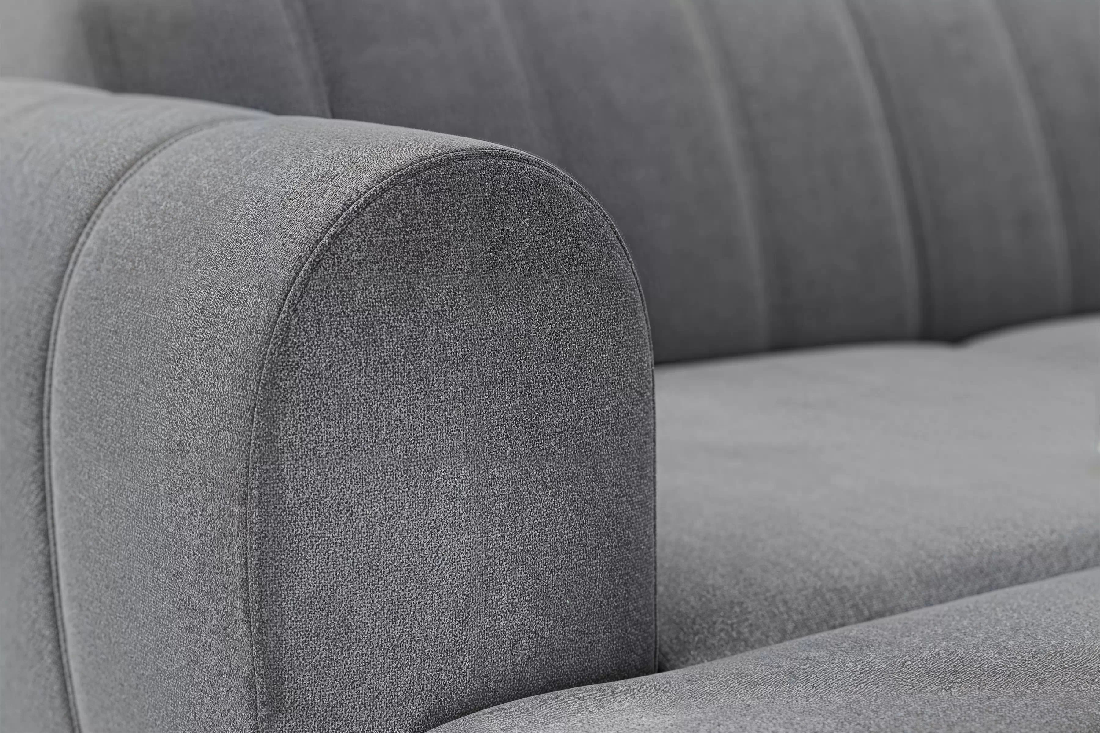 Rozkládací rohová sedací souprava Celias Mini levá - šedá látka Kronos 22 Rohová sedací souprava rozkládací Celias Mini levá - šedá samet Kronos 22