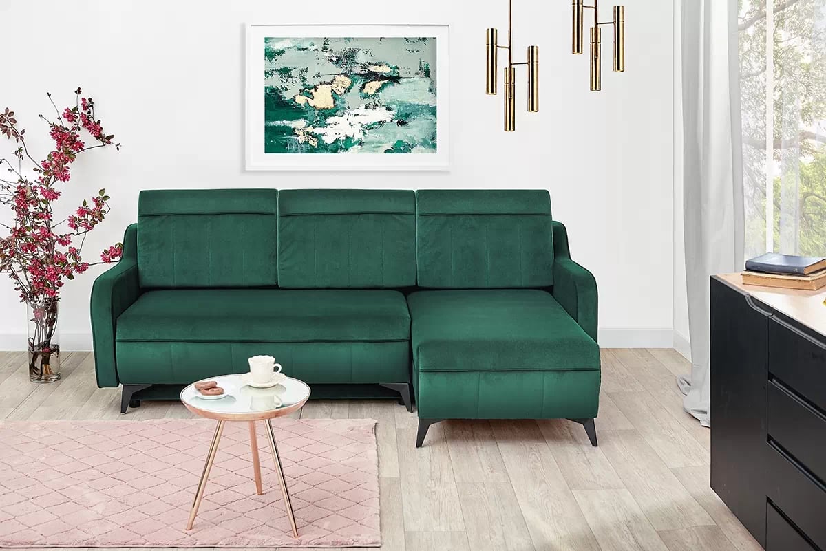 Rozkladacia rohová sedacia súprava Drago Zelený Rohová sedacia súprava . 