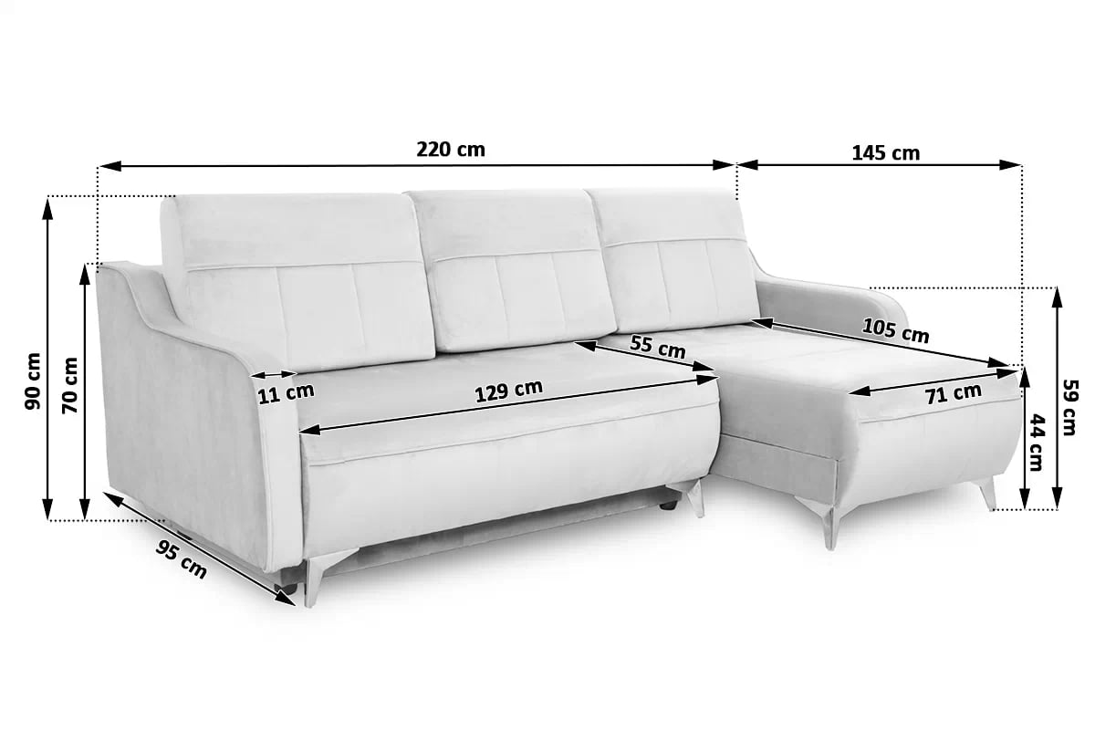 Rozkladacia rohová sedacia súprava Drago Rohová sedacia súprava s funkciou spania Drago