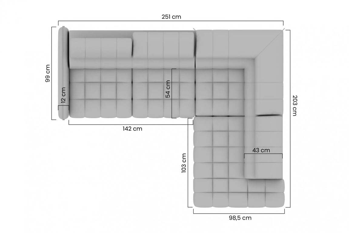 Colțar extensibil Elarias L stânga - bej velur Zetta 292 - Oferta limitata Colțar extensibil Elarias L 