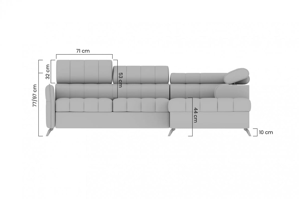 Colțar extensibil Elarias L stânga - bej velur Zetta 292 - Oferta limitata Colțar extensibil Elarias L 