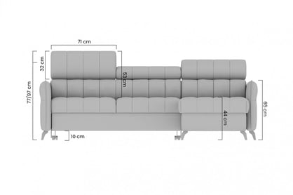 Rohová sedacia súprava s funkciou spánku Elarias Mini Ľavá strana - Béžová dzianina Maya 02 - Limitovaná ponuka Rohová sedacia súprava s funkciou spánku Elarias Mini 