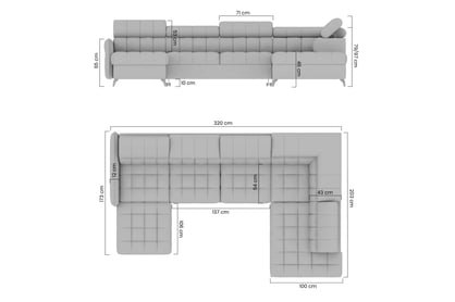 Rohová sedacia súprava Elarias U II rozkladacia Rohová sedacia súprava s funkciou spánku Elarias U II 