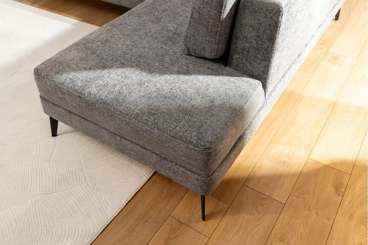 Rohová sedací souprava Elentio L pravá s funkcí spaní - šedá látka Magni 206.13 Rohová sedací souprava rozkládací Elentio L pravý - šedá plecionka Magni 206.13