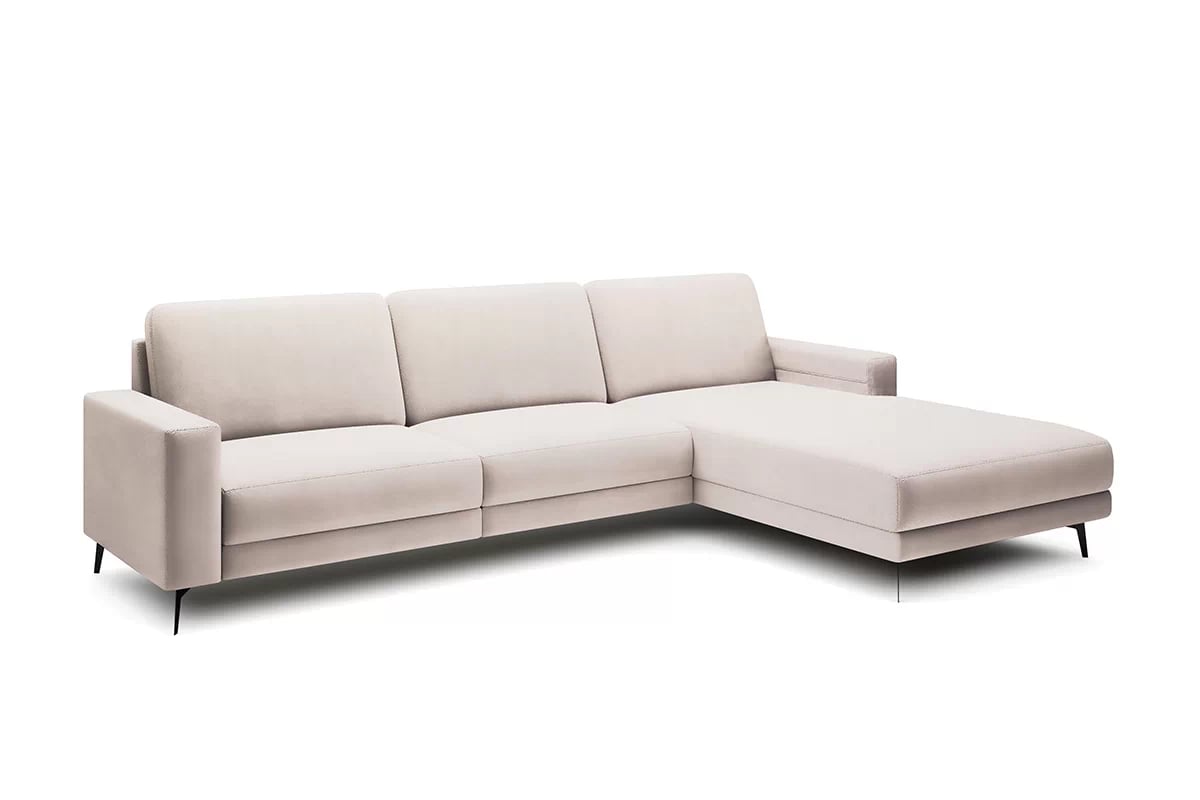 Rozkladacia rohová sedacia súprava Elentio Mini béžový Rohová sedacia súprava z wysokimi nozkami 