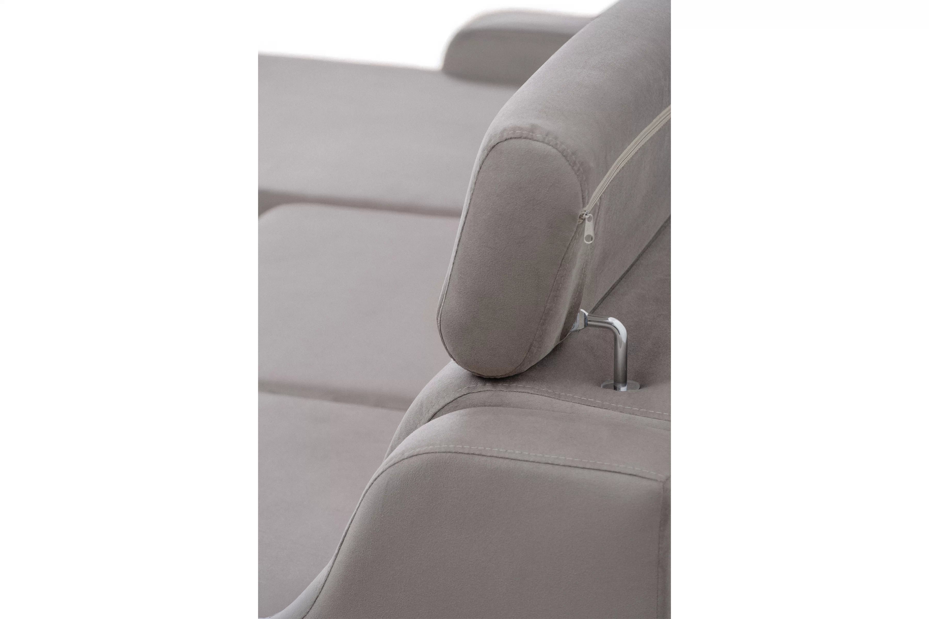 Rohová sedačka Laksaro s rozkladom ľavostranná - tmavý béžový zamat Jasmine 25 Rohová sedacia súprava s funkciou spánku Laksaro Ľavá strana - jasno Hnedý velúr Jasmine 25