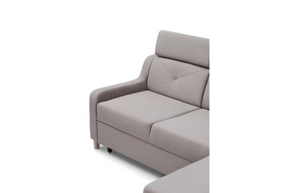 Colțar extensibil Laksaro dreapta - maro deschis catifea Jasmine 25 Naroznik z funkcja de dormit Laksaro pe partea dreaptă - jasno maro catifea Jasmine 25