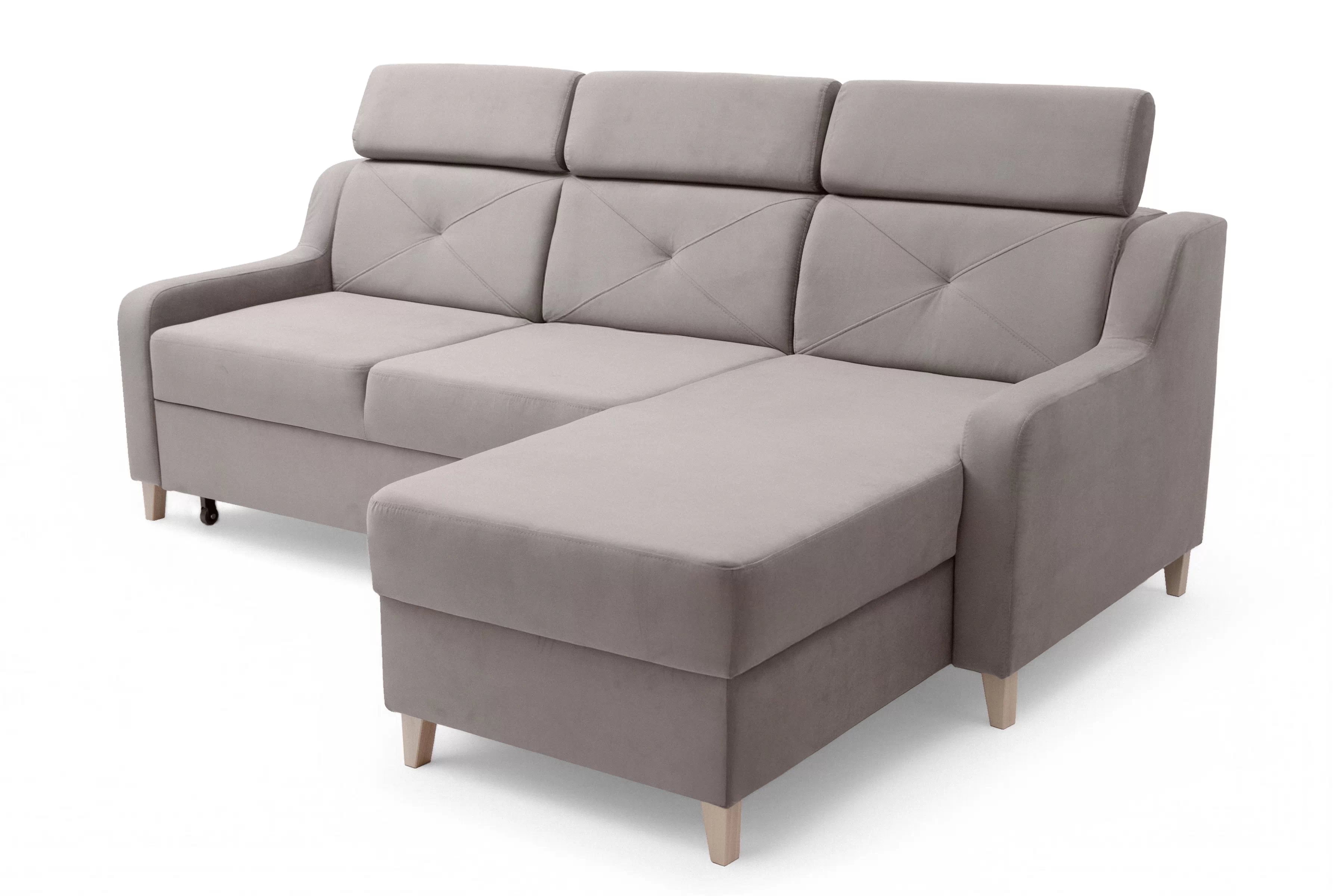 Rohová sedačka Laksaro s rozkladom pravostranná - tmavobéžový zamat Jasmine 25 Rohová sedacia súprava s funkciou spánku Laksaro pravá strana - jasno Hnedý velúr Jasmine 25