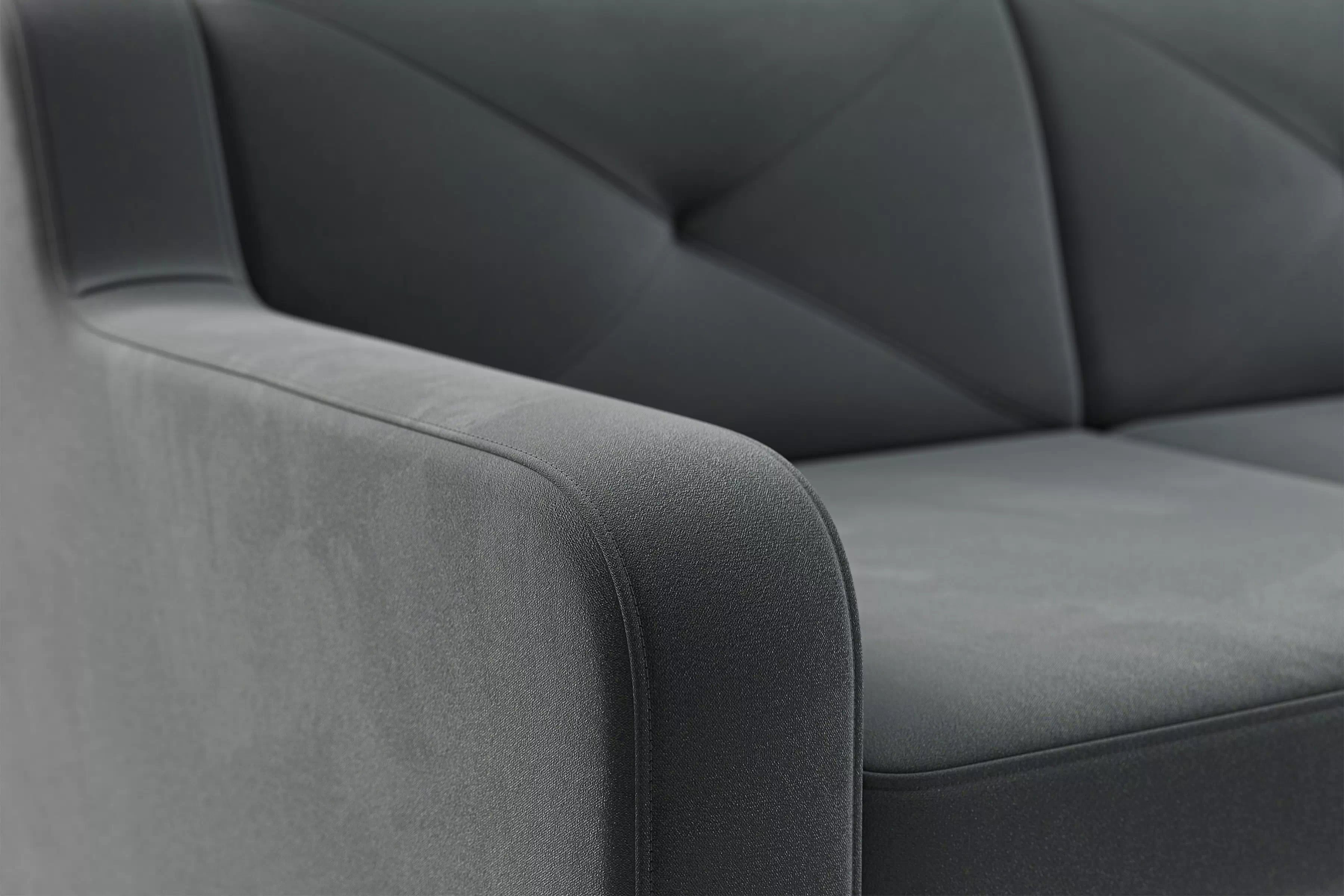 Rohová sedačka Laksaro s rozkladom pravostranná - sivý zamat Jasmine 96 Rohová sedacia súprava s funkciou spánku Laksaro pravá strana - šedý velúr Jasmine 96