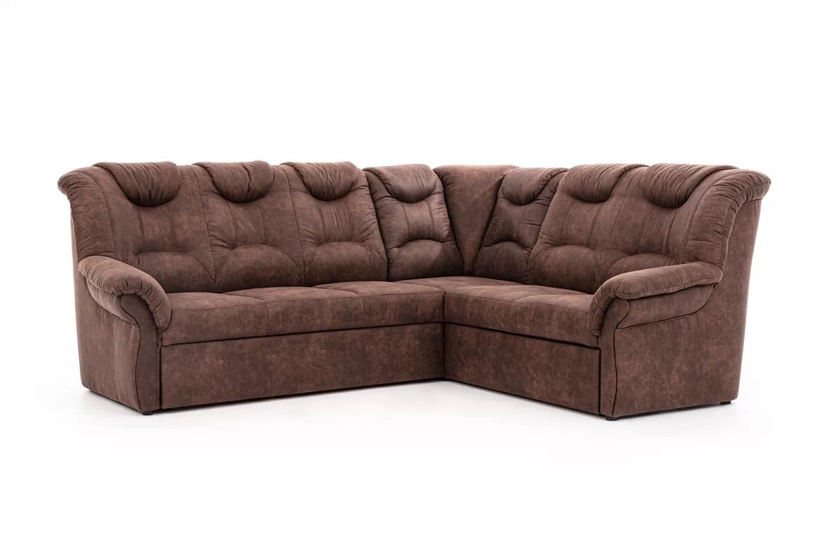 Rohová rozkladacia sedacia súprava Lonigo L pravá - hnedá látka Preston 29 Hnedý Rohová sedacia súprava . 