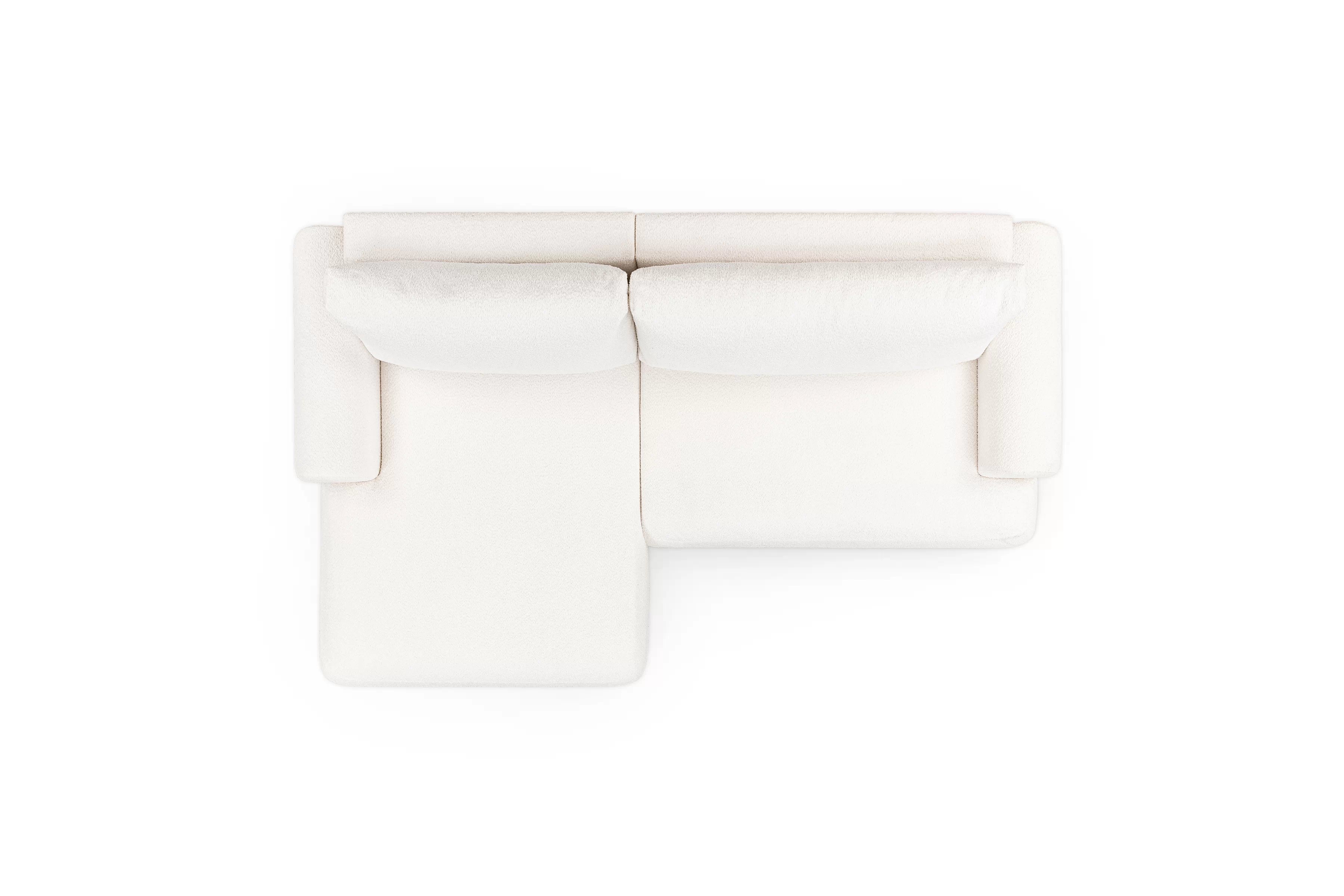 Rohová rozkladacia sedacia súprava Lotulis Mini Ľavá - krémová látka Boucle Catch Me 01 Rohová sedacia súprava s funkciou spánku Lotulis Mini Ľavá strana - kremowa boucle Catch Me 01