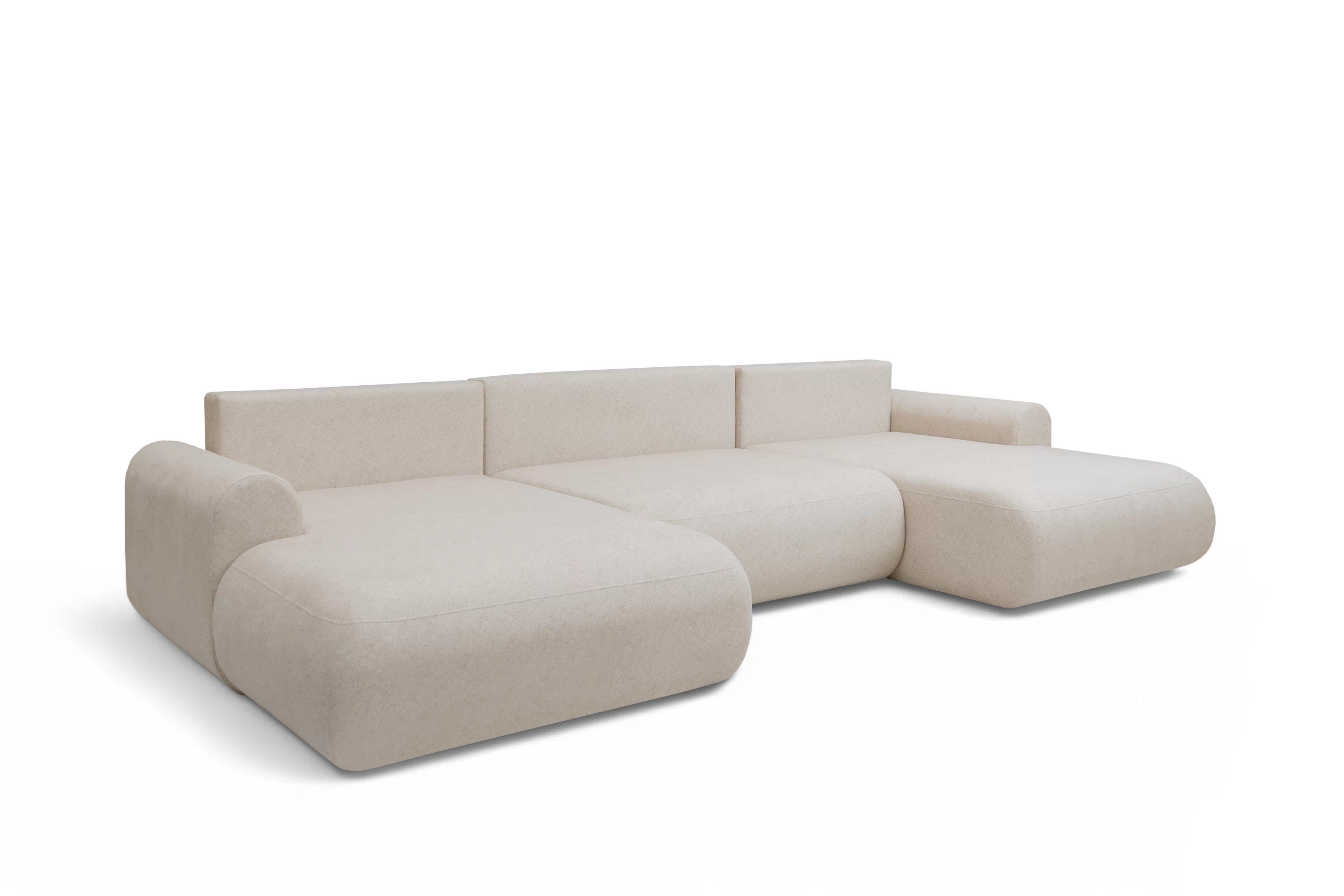 Rozkládací rohová sedací souprava Lotulis U - krémová Ado 1601 Rohová sedací souprava rozkládací Lotulis U - kremowa plecionka Ado 1601 