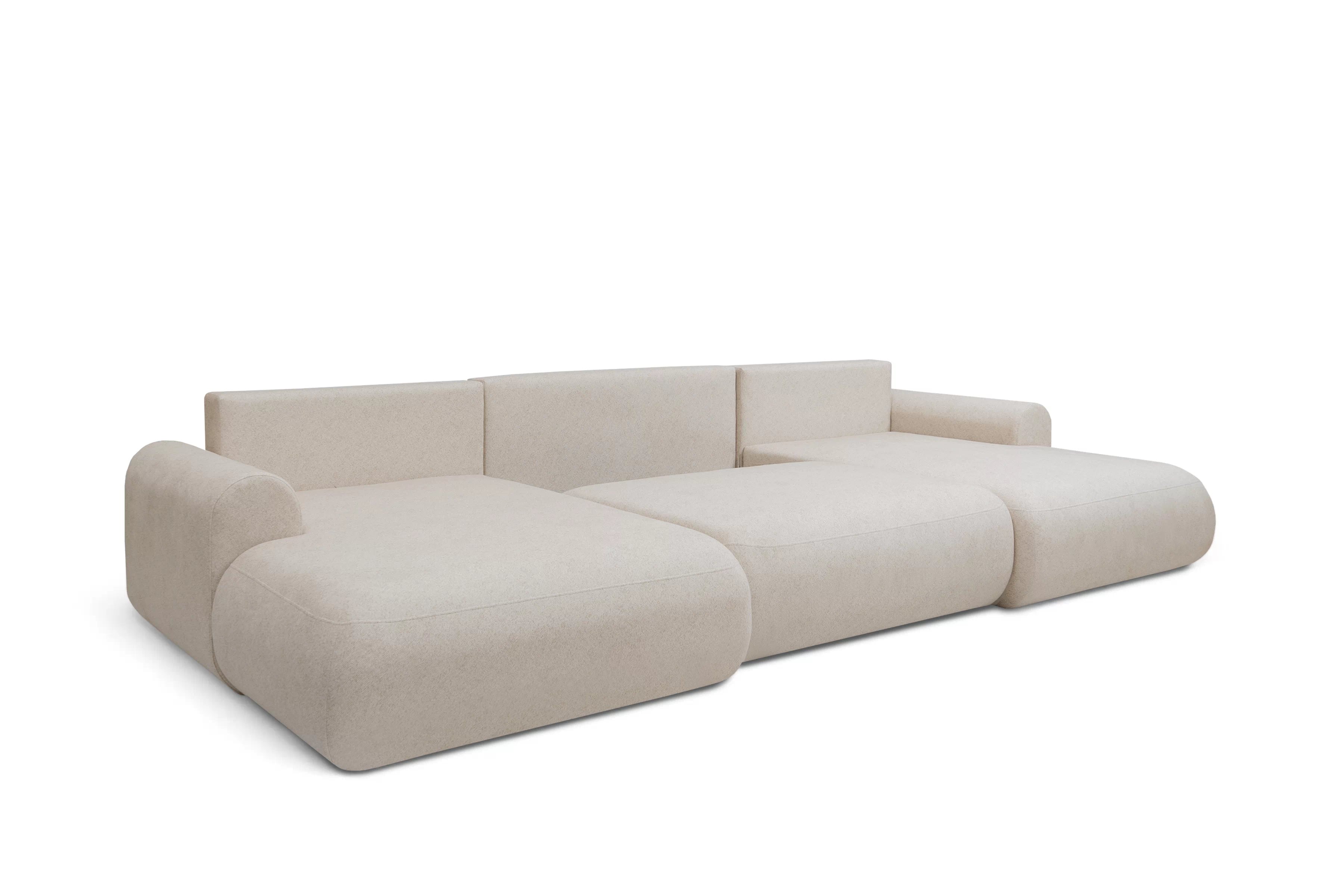 Rozkládací rohová sedací souprava Lotulis U - krémová Ado 1601 Rohová sedací souprava rozkládací Lotulis U - kremowa plecionka Ado 1601 