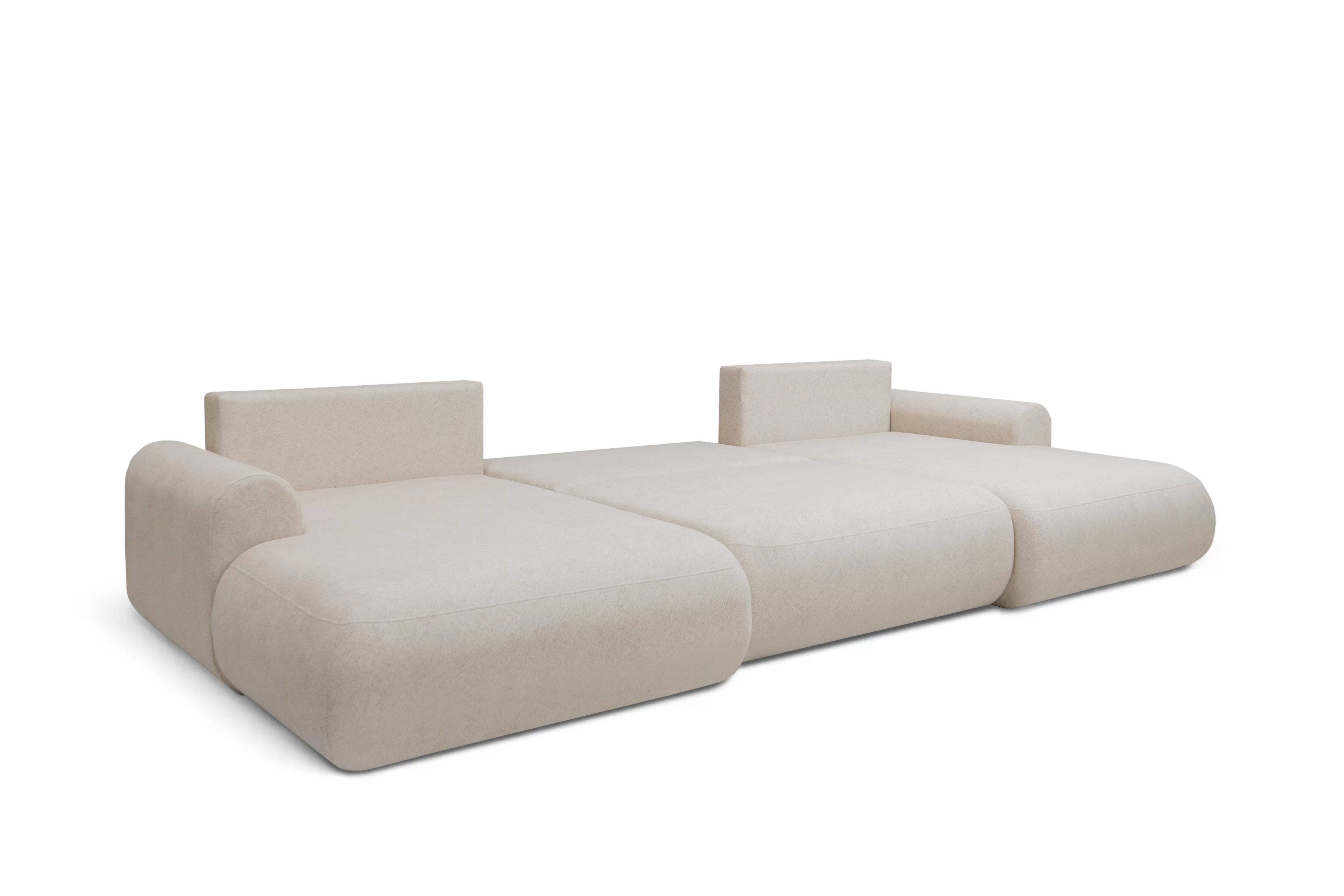 Rozkládací rohová sedací souprava Lotulis U - krémová Ado 1601 Rohová sedací souprava rozkládací Lotulis U - kremowa plecionka Ado 1601 