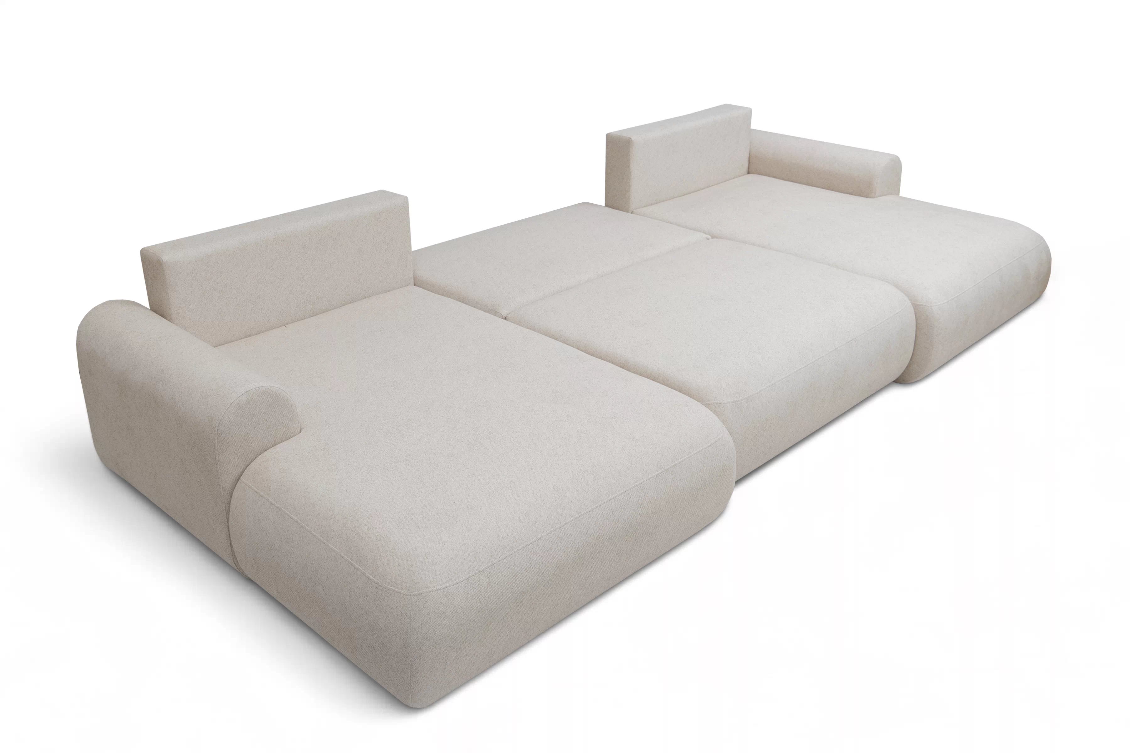 Rozkládací rohová sedací souprava Lotulis U - krémová Ado 1601 Rohová sedací souprava rozkládací Lotulis U - kremowa plecionka Ado 1601 