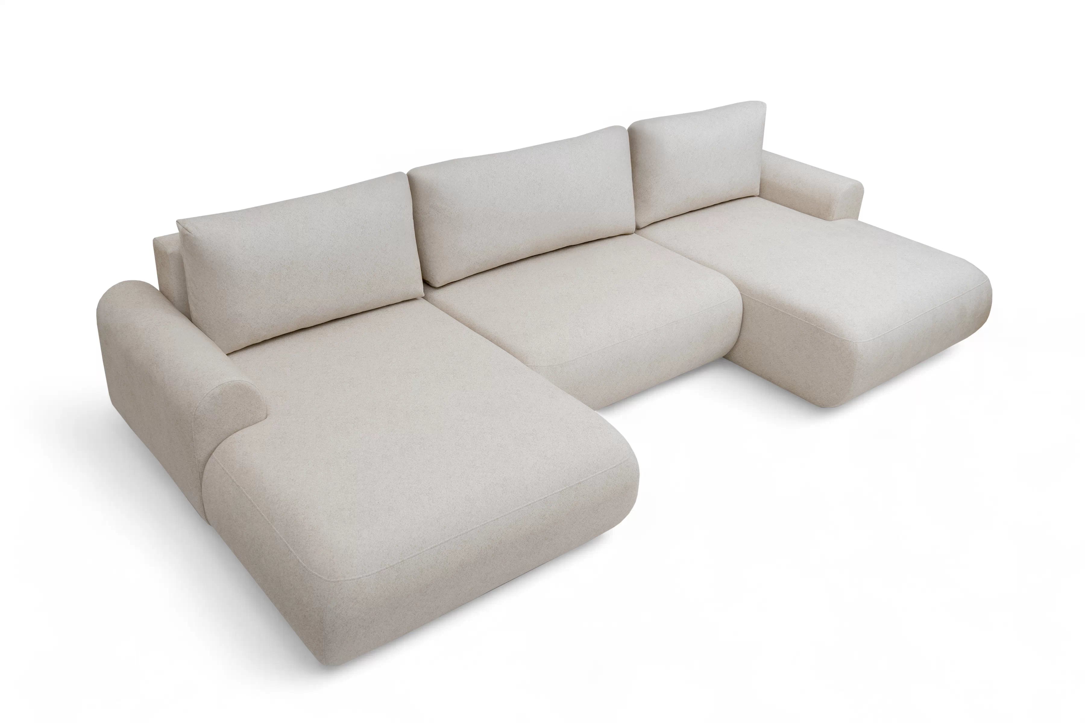 Rozkládací rohová sedací souprava Lotulis U - krémová Ado 1601 Rohová sedací souprava rozkládací Lotulis U - kremowa plecionka Ado 1601 