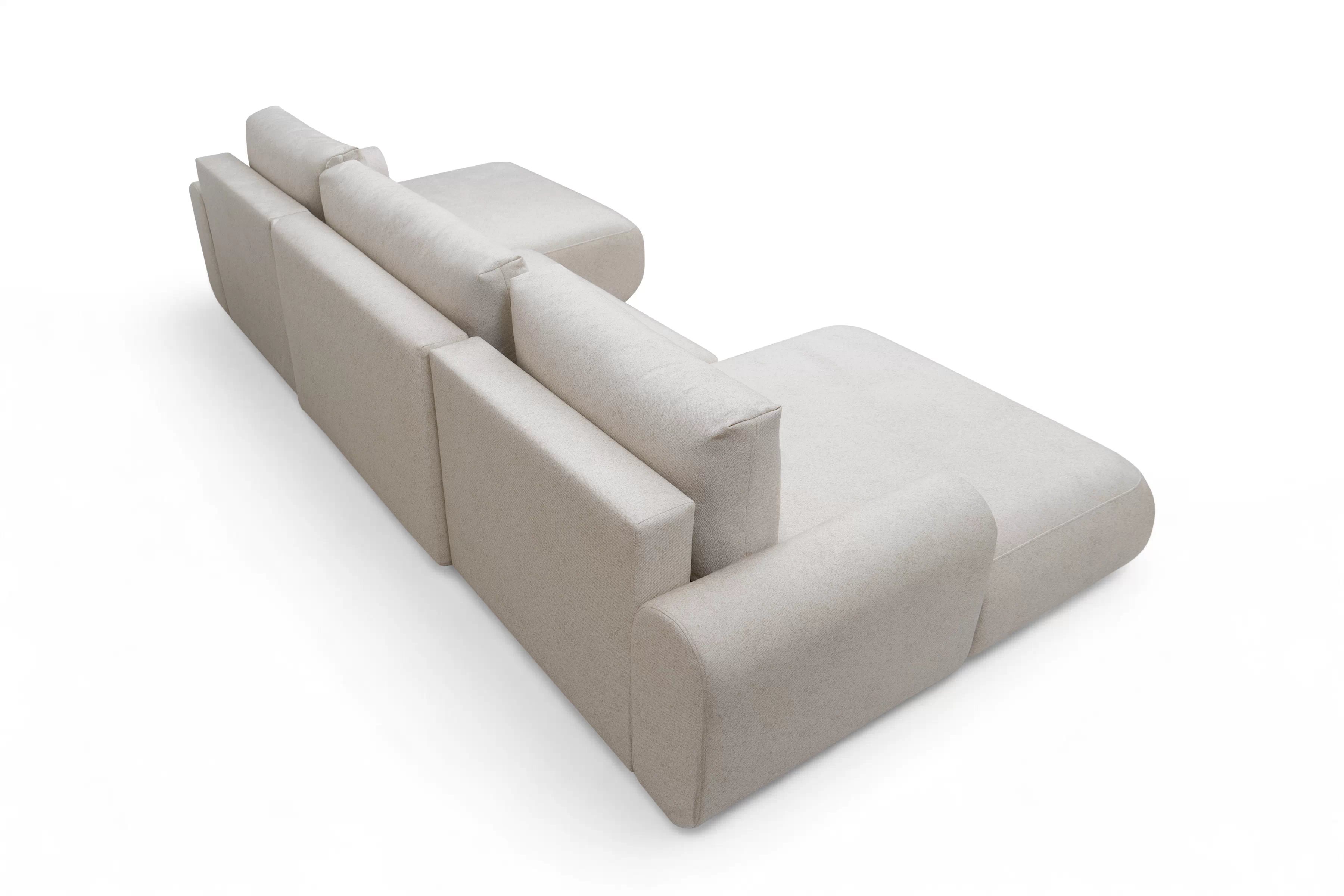 Rozkládací rohová sedací souprava Lotulis U - krémová Ado 1601 Rohová sedací souprava rozkládací Lotulis U - kremowa plecionka Ado 1601 