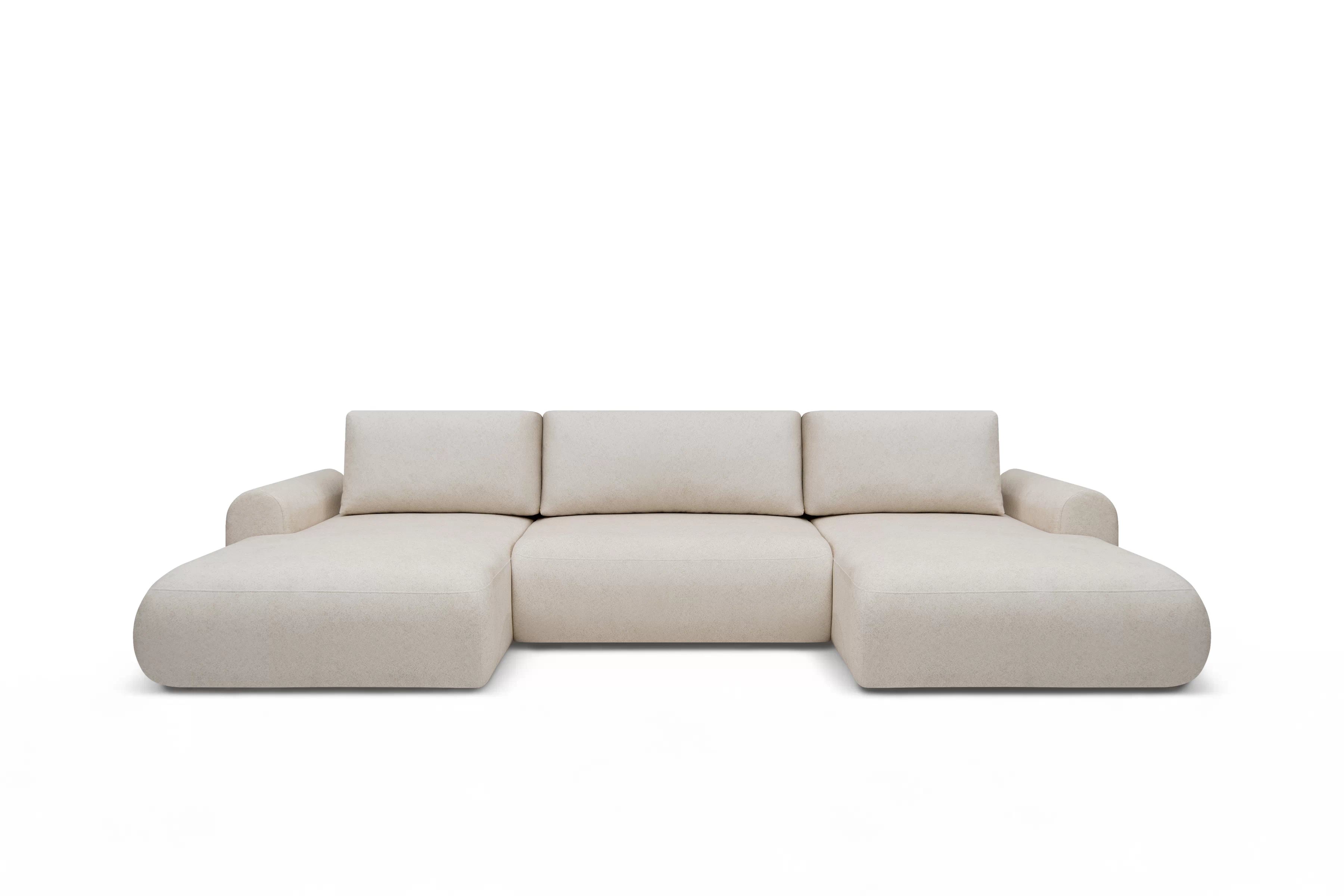 Rozkládací rohová sedací souprava Lotulis U - krémová Ado 1601 Rohová sedací souprava rozkládací Lotulis U - kremowa plecionka Ado 1601 