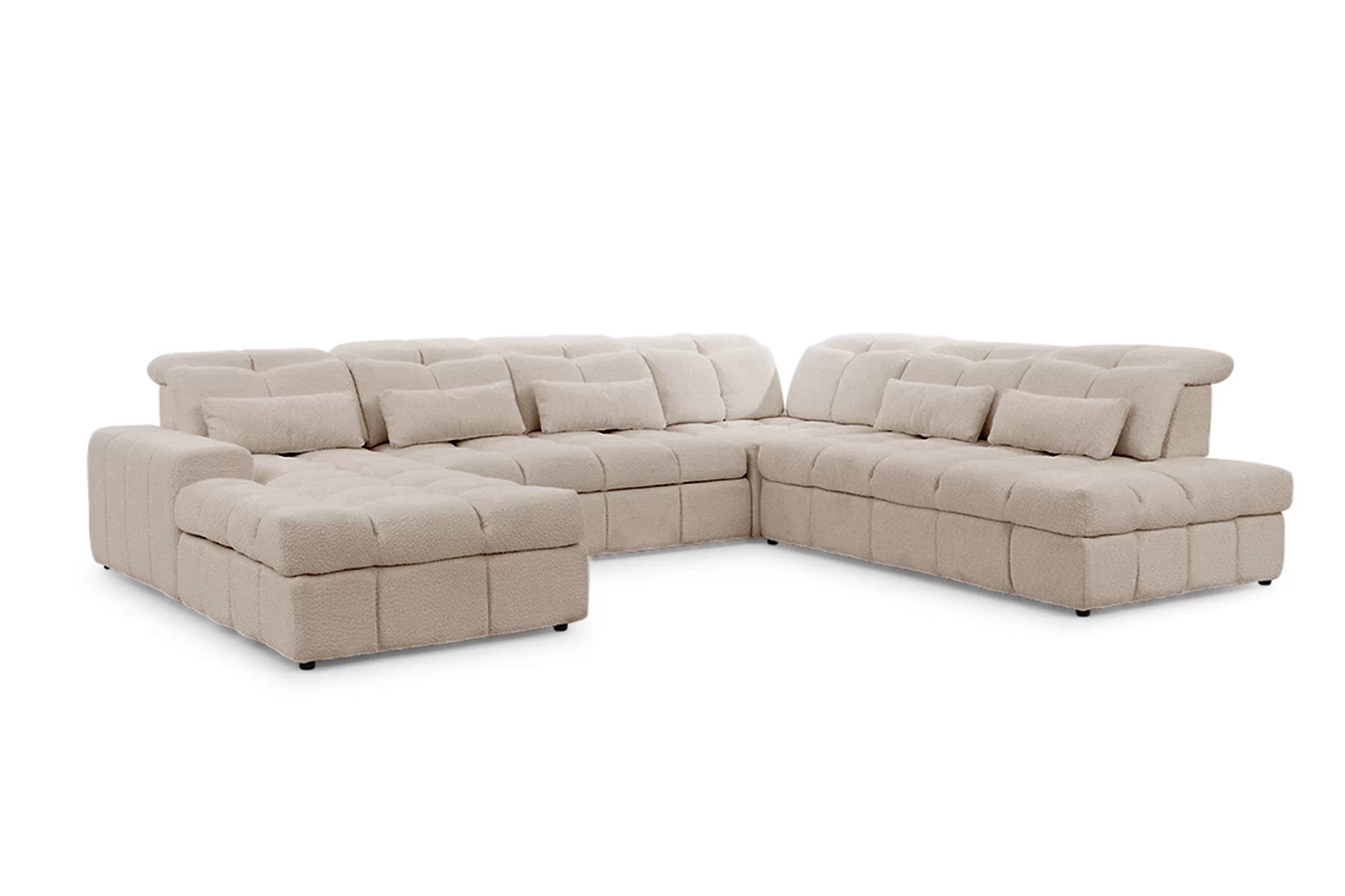 Rohová sedacia súprava Magnelio U II pravá s rozkladacou funkciou - béžová bouclé Catch Me 2 Rohová sedacia súprava s funkciou spania Magnelio U II pravá strana - Béžová boucle Catch me 2