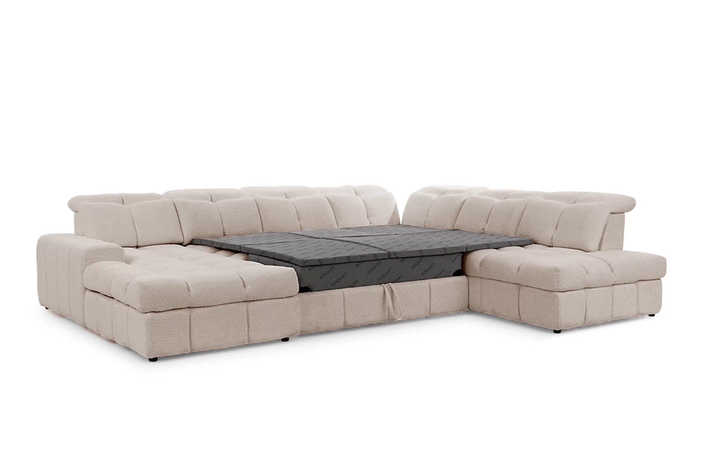 Rohová sedacia súprava Magnelio U II pravá s rozkladacou funkciou - béžová bouclé Catch Me 2 Rohová sedacia súprava s funkciou spania Magnelio U II pravá strana - Béžová boucle Catch me 2