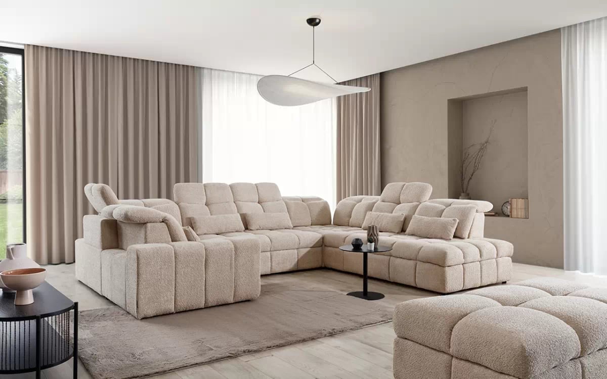 Rozkládací rohový gauč Magnelio U komfortowy Rohová sedací souprava u z miekkim sedadlem 